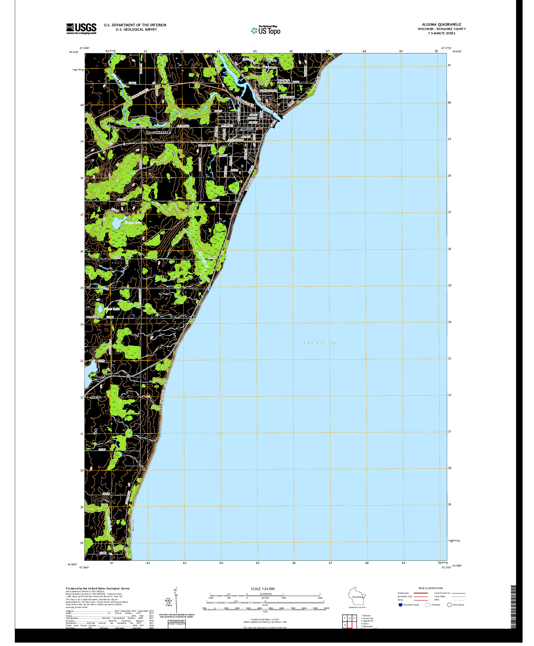 US TOPO 7.5-MINUTE MAP FOR ALGOMA, WI