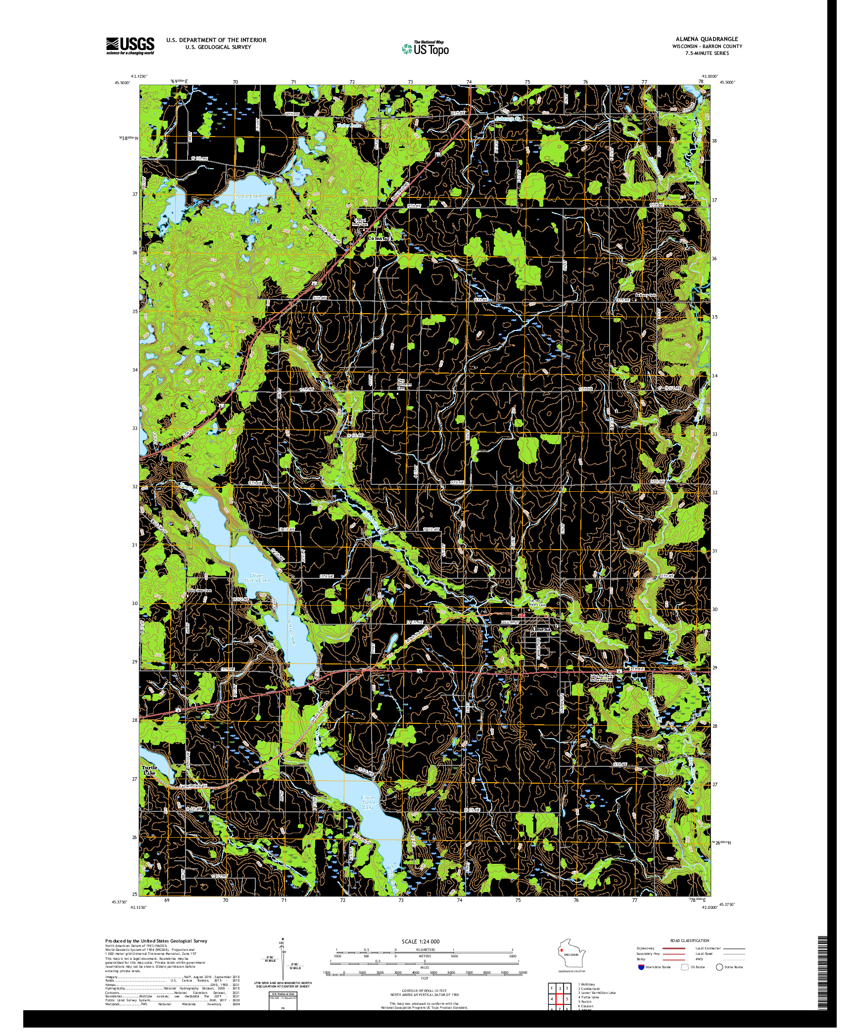 US TOPO 7.5-MINUTE MAP FOR ALMENA, WI