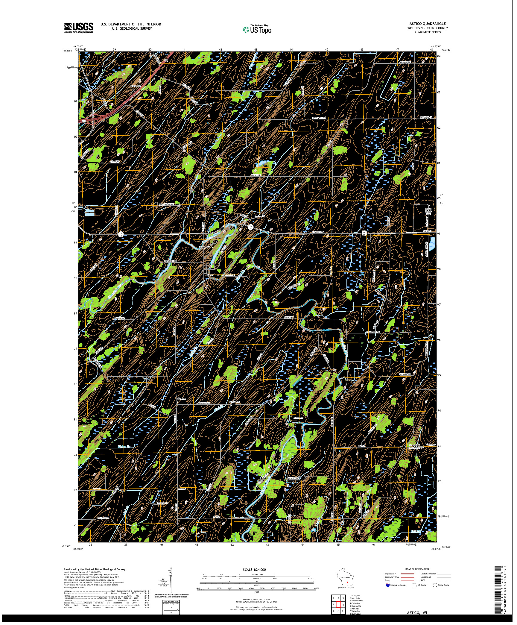 US TOPO 7.5-MINUTE MAP FOR ASTICO, WI