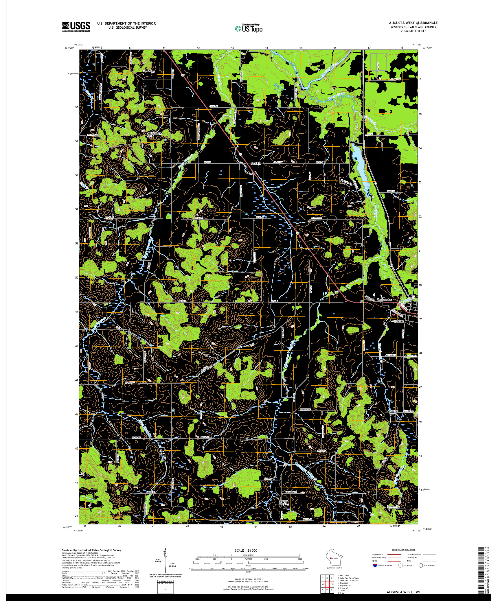 US TOPO 7.5-MINUTE MAP FOR AUGUSTA WEST, WI