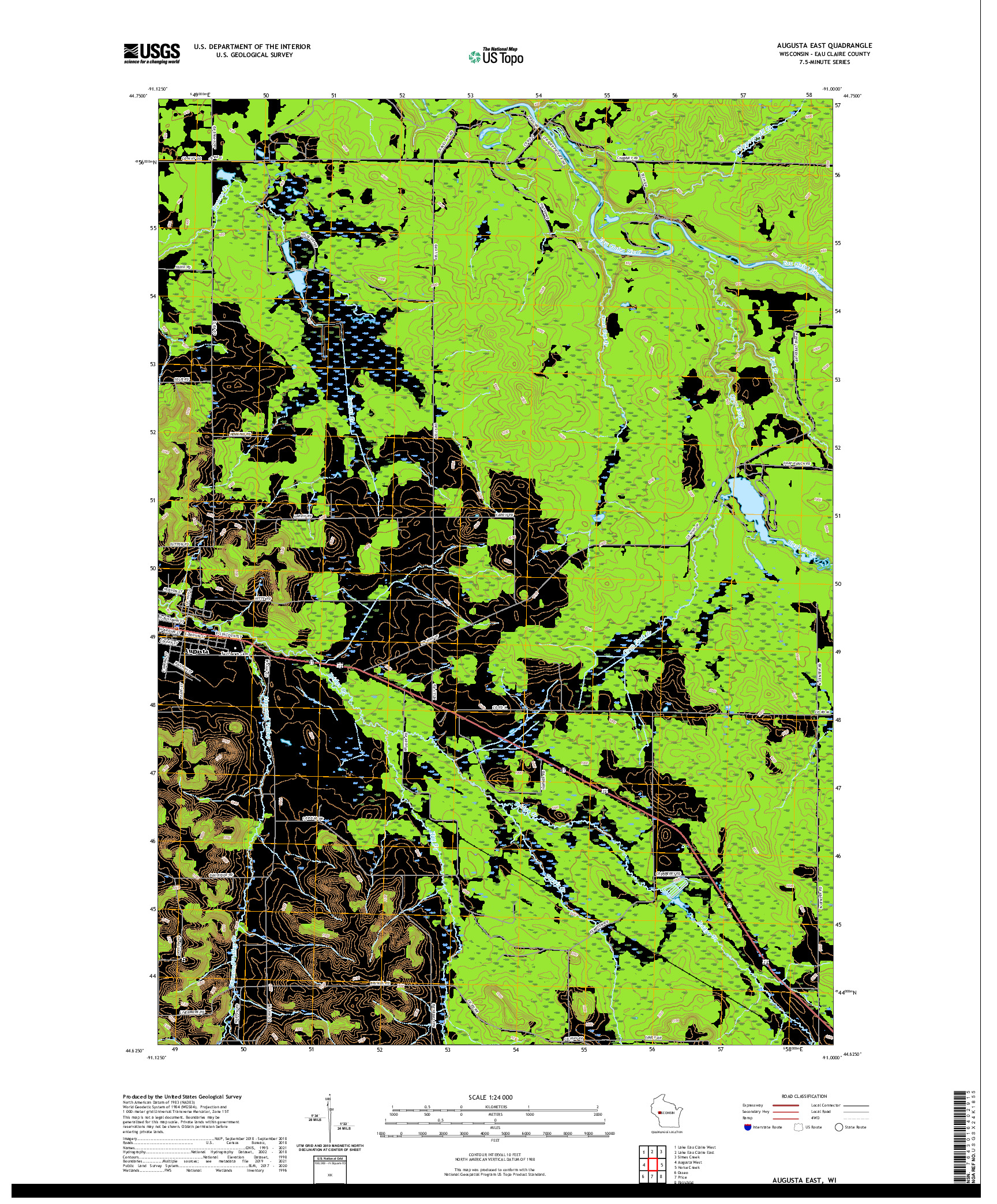 US TOPO 7.5-MINUTE MAP FOR AUGUSTA EAST, WI