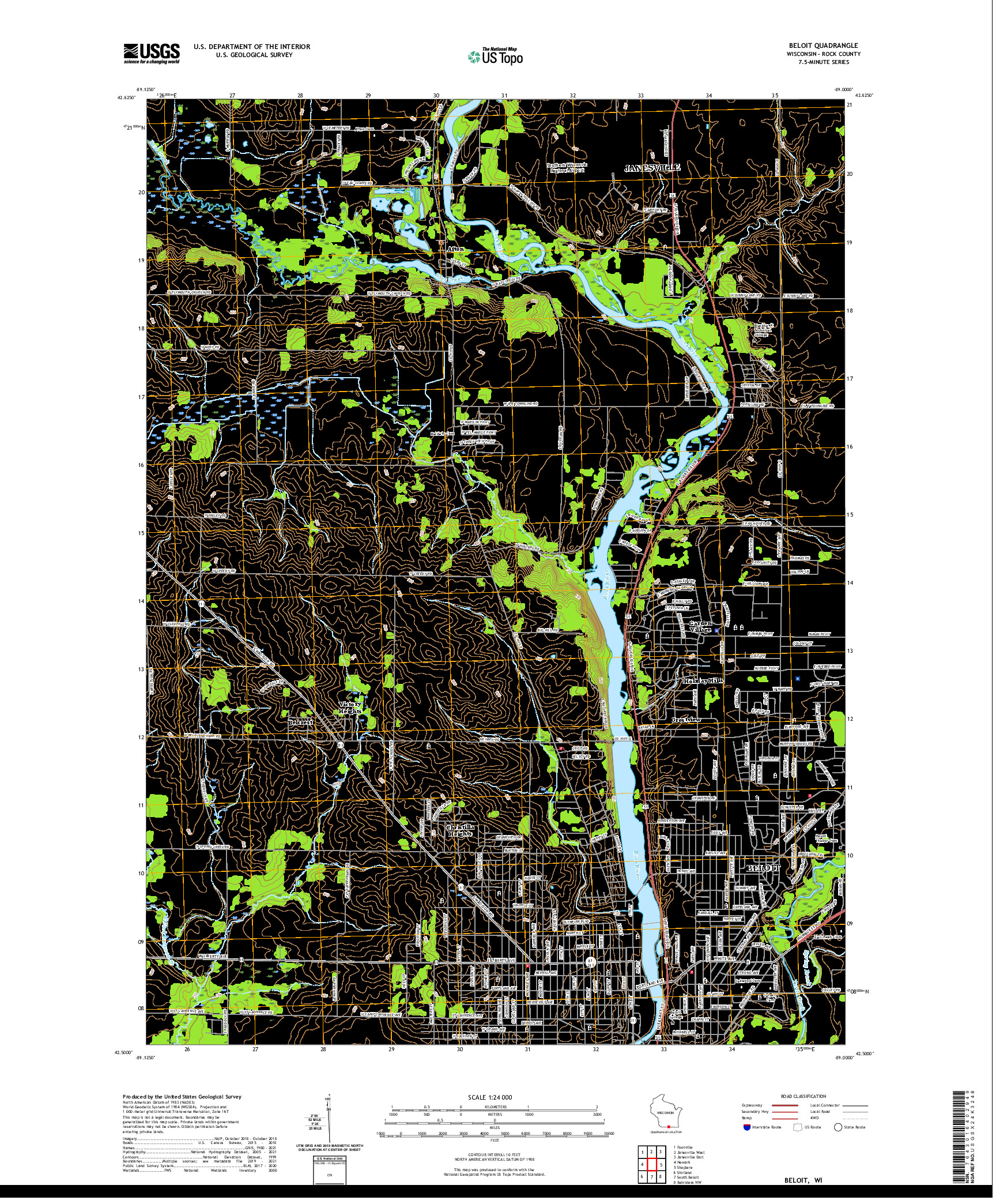 US TOPO 7.5-MINUTE MAP FOR BELOIT, WI