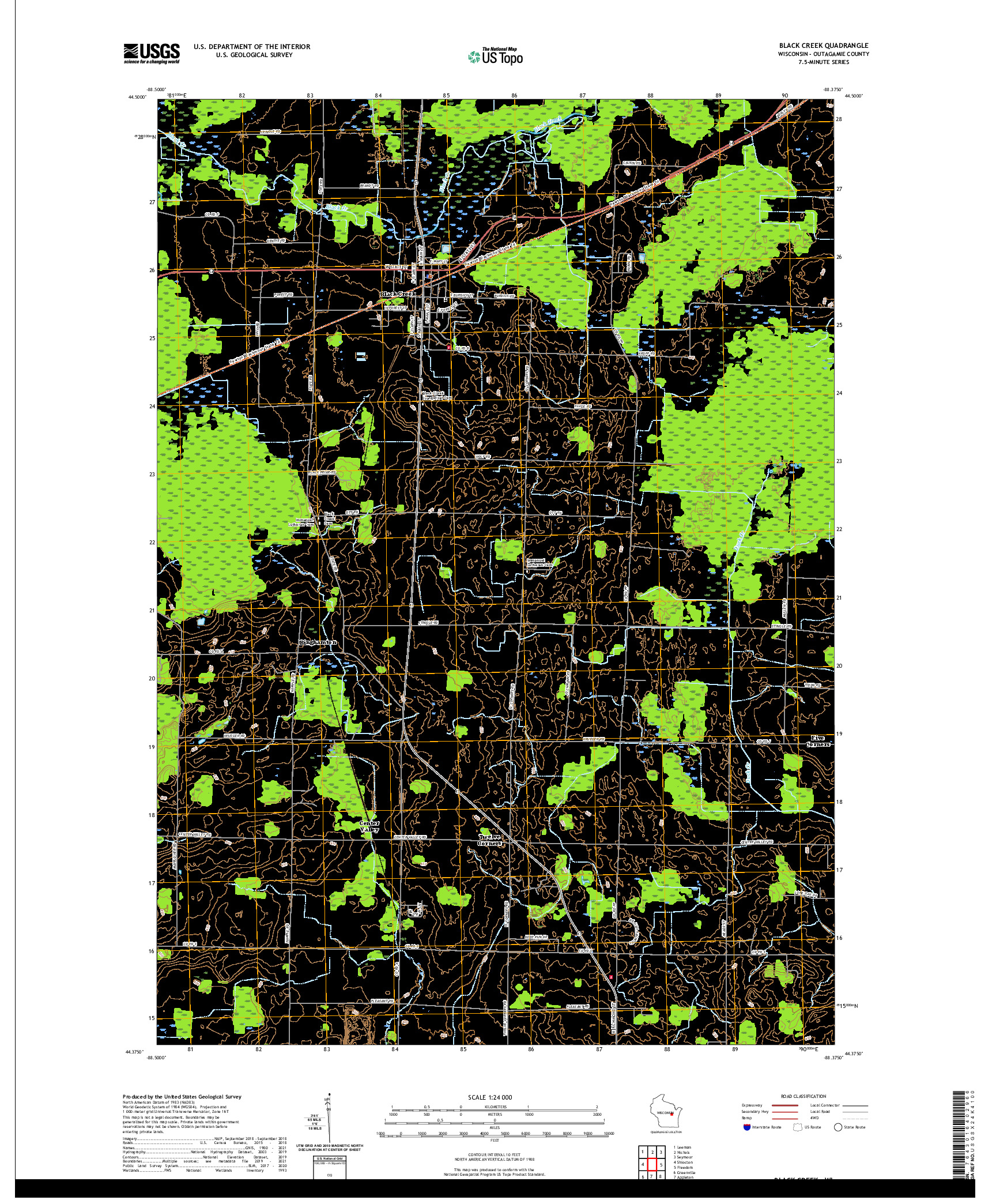 US TOPO 7.5-MINUTE MAP FOR BLACK CREEK, WI