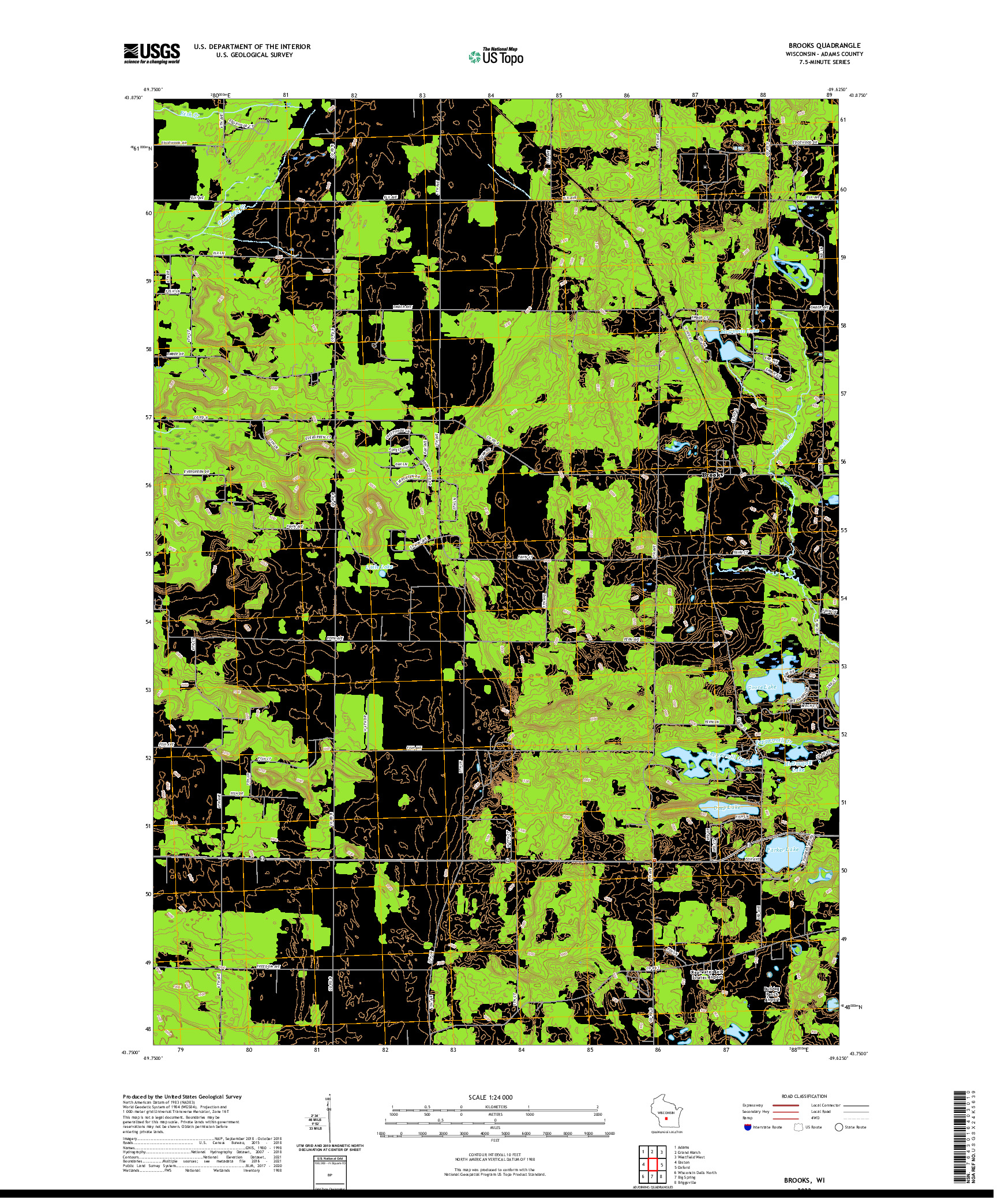 US TOPO 7.5-MINUTE MAP FOR BROOKS, WI