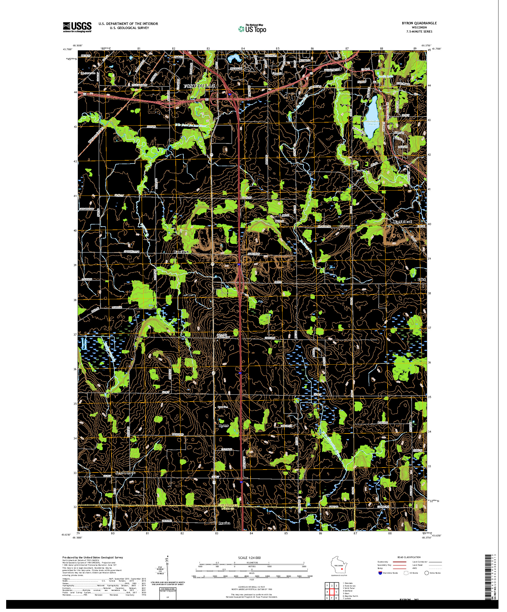 US TOPO 7.5-MINUTE MAP FOR BYRON, WI