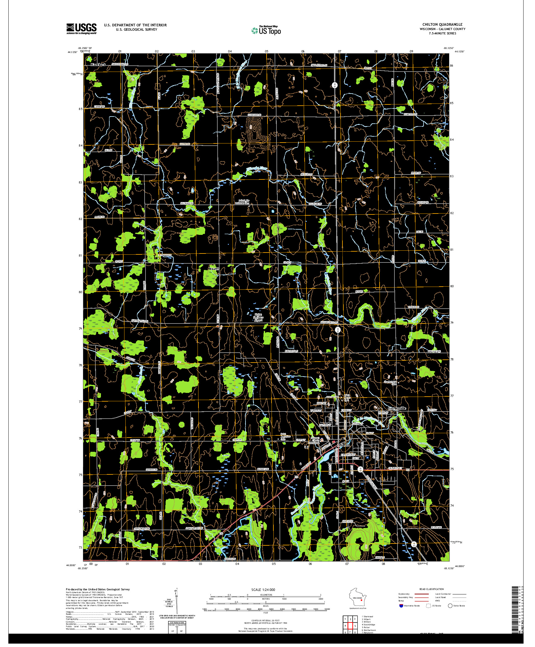 US TOPO 7.5-MINUTE MAP FOR CHILTON, WI