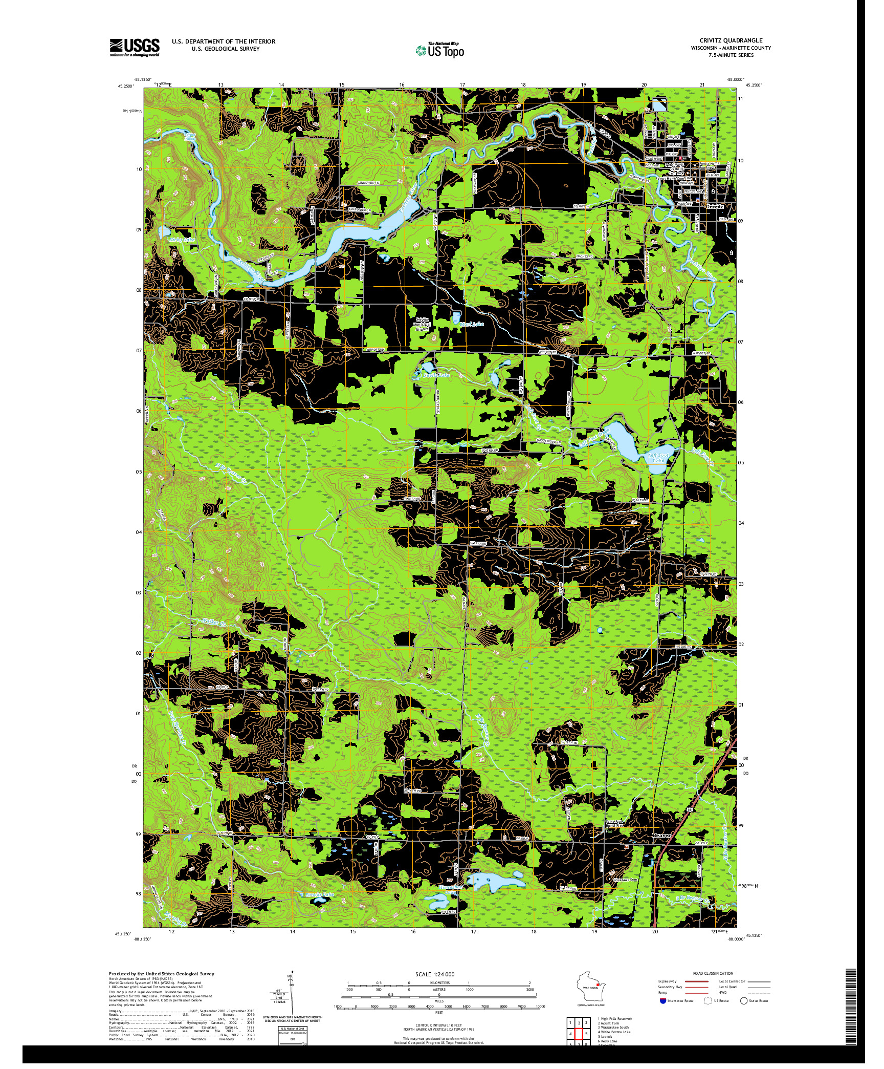 US TOPO 7.5-MINUTE MAP FOR CRIVITZ, WI