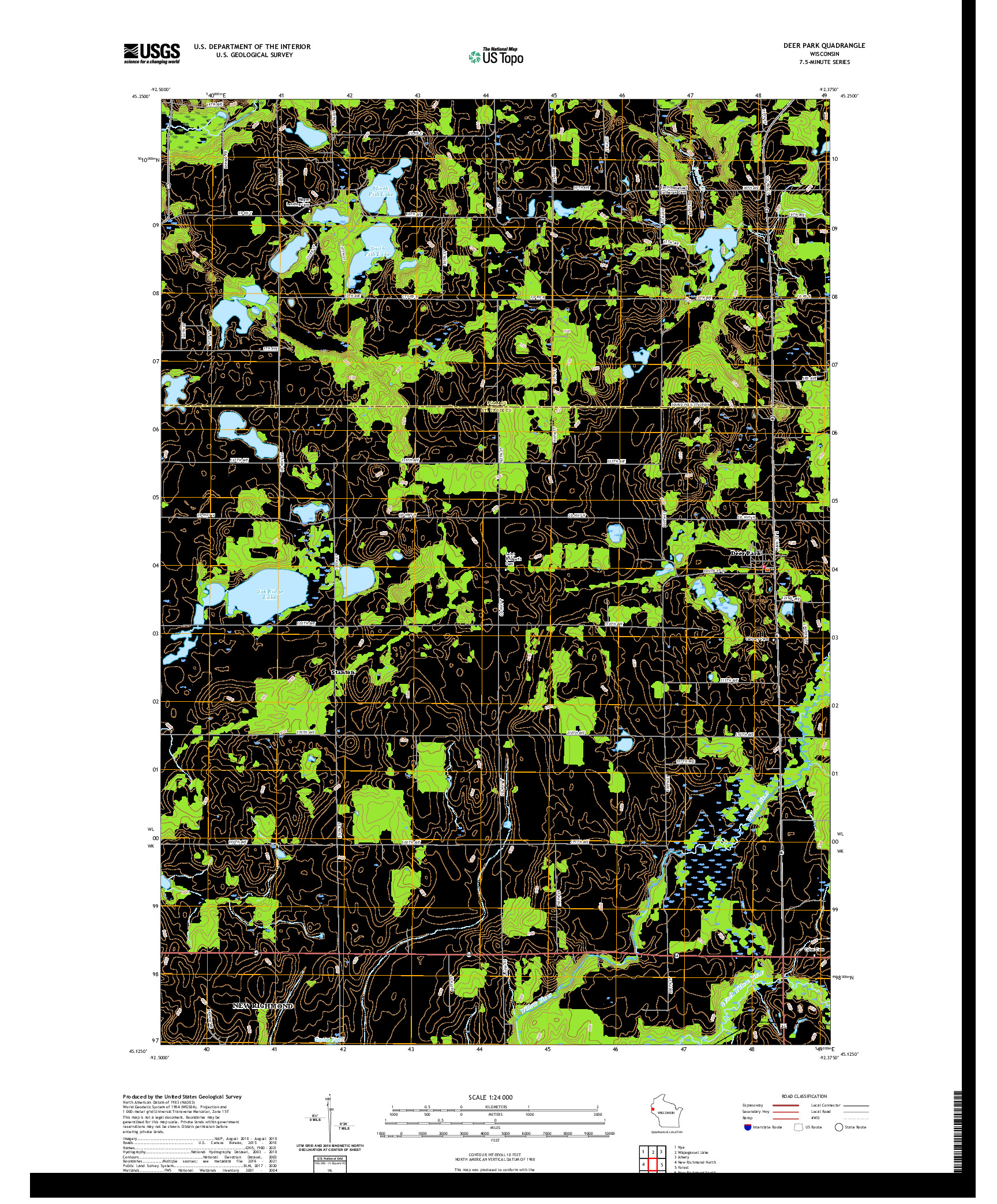 US TOPO 7.5-MINUTE MAP FOR DEER PARK, WI