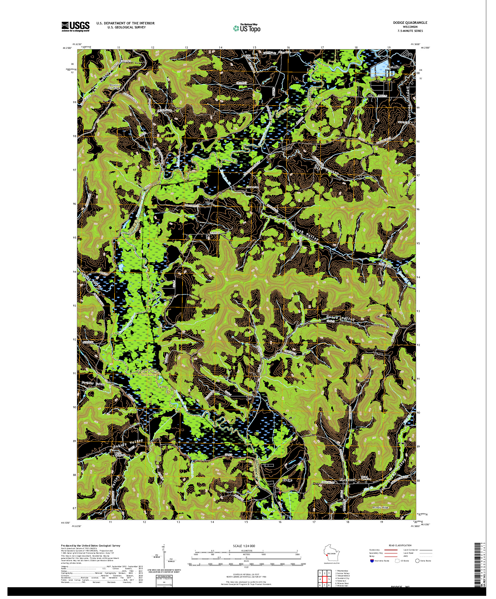 US TOPO 7.5-MINUTE MAP FOR DODGE, WI