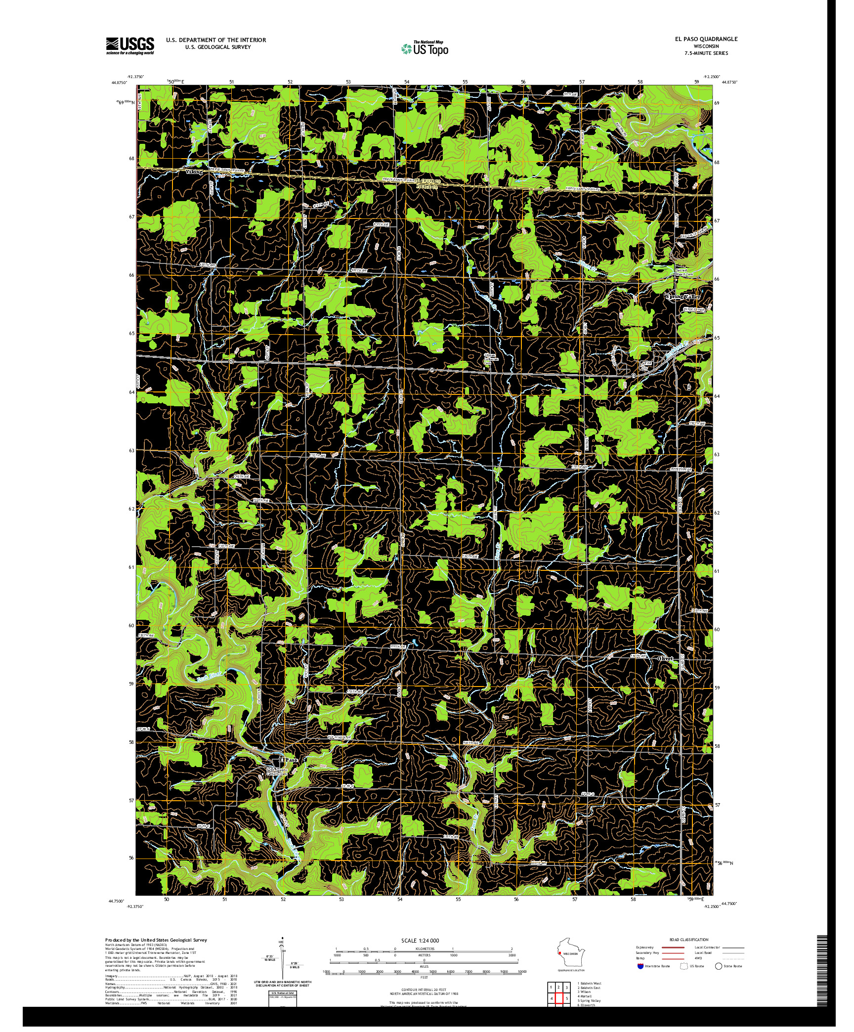 US TOPO 7.5-MINUTE MAP FOR EL PASO, WI