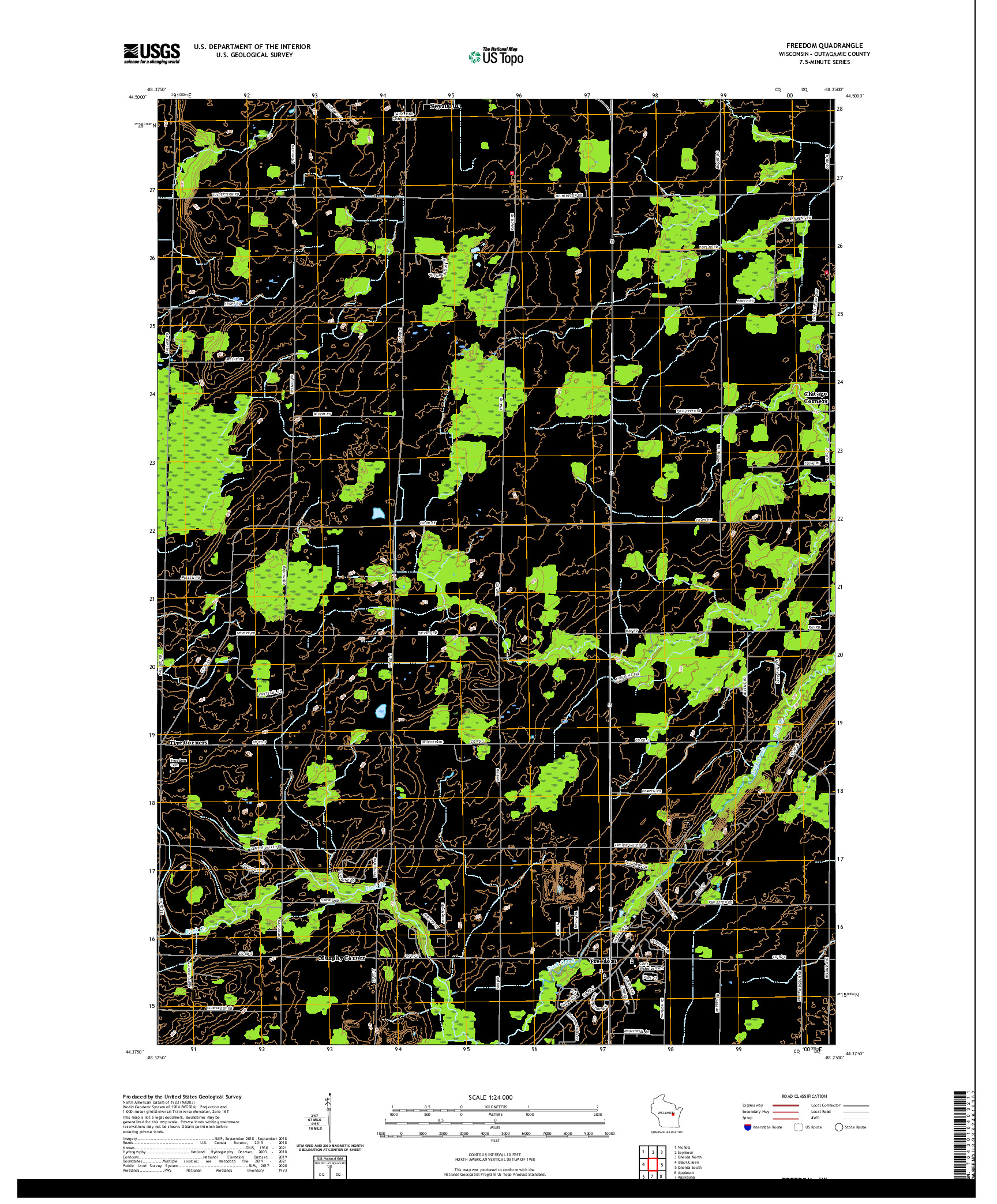 US TOPO 7.5-MINUTE MAP FOR FREEDOM, WI