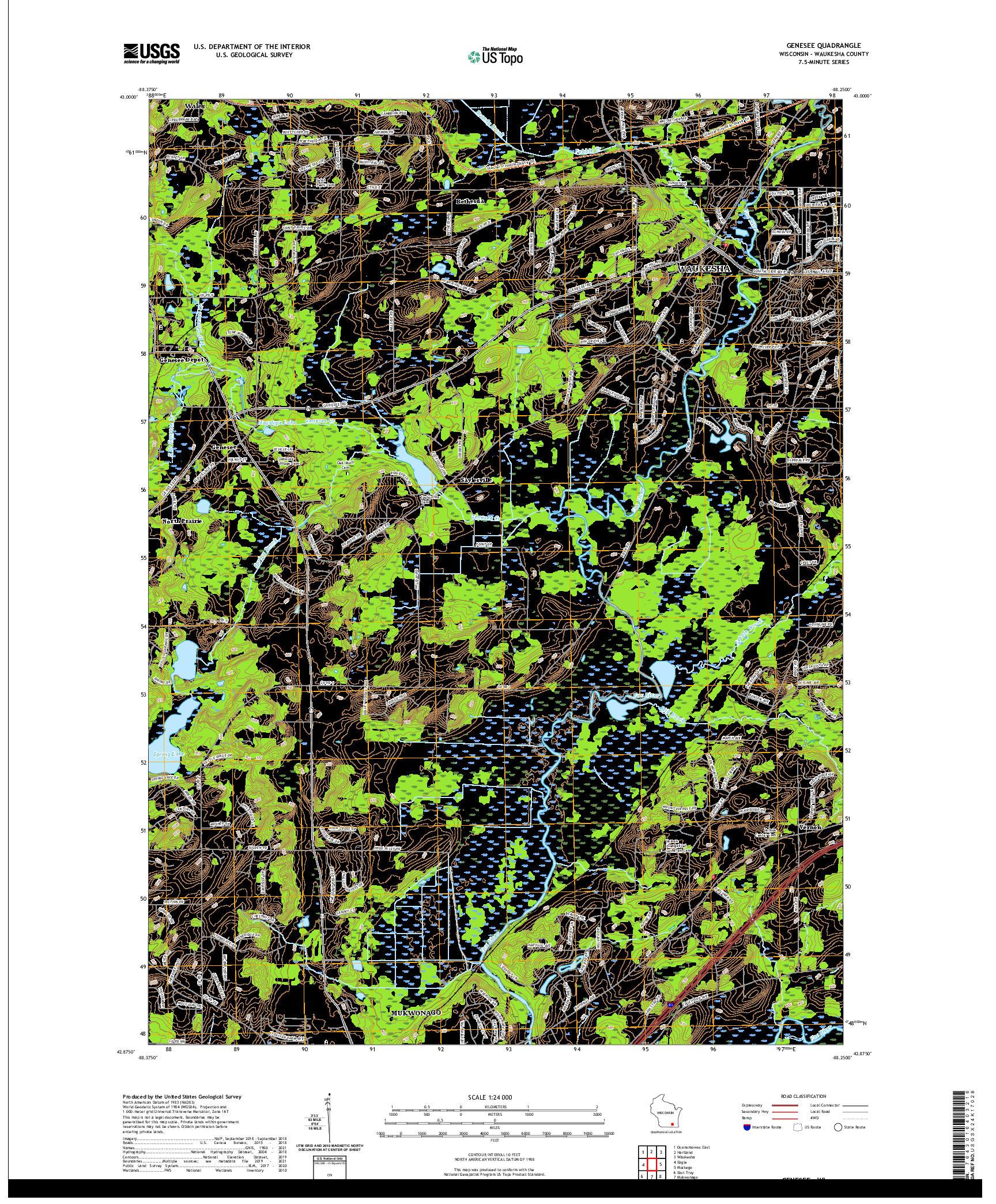 US TOPO 7.5-MINUTE MAP FOR GENESEE, WI