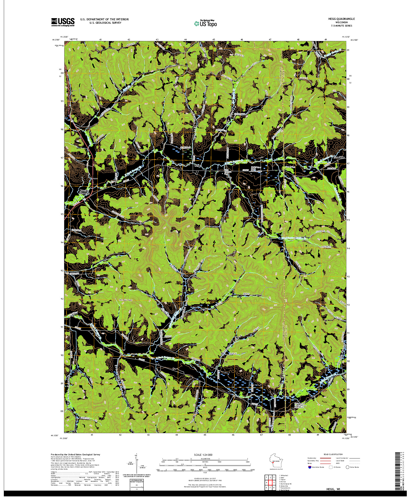 US TOPO 7.5-MINUTE MAP FOR HEGG, WI