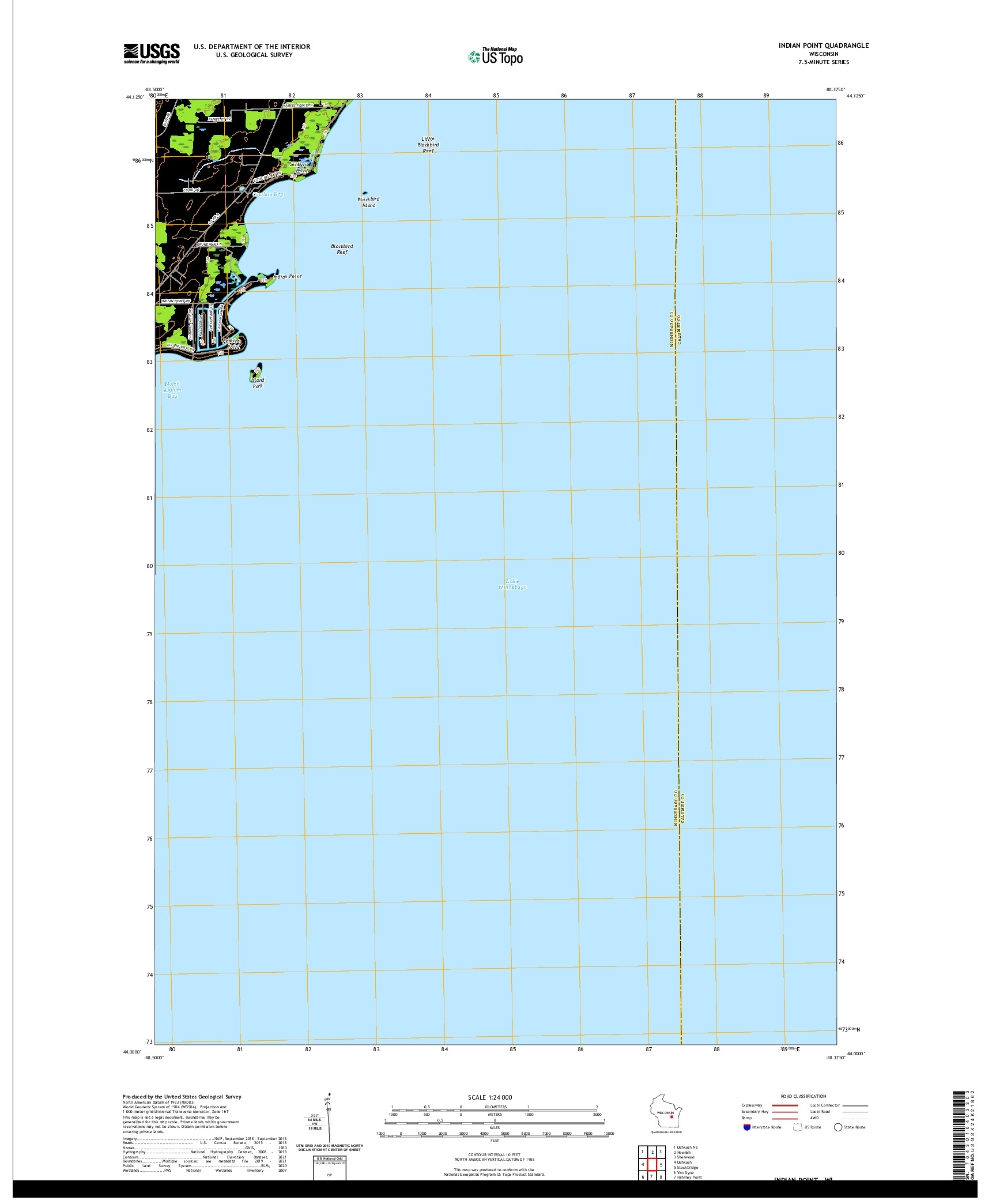 US TOPO 7.5-MINUTE MAP FOR INDIAN POINT, WI