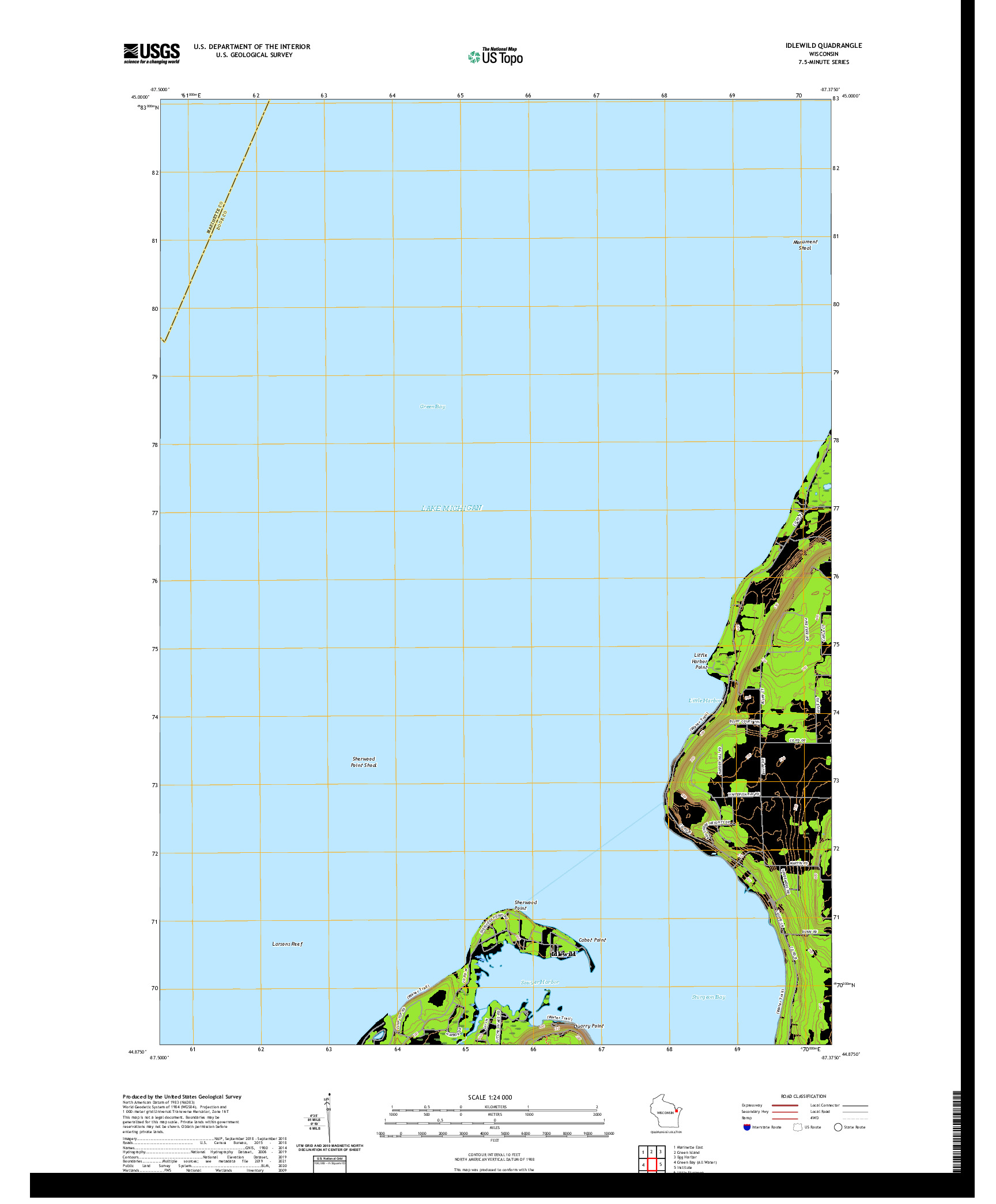 US TOPO 7.5-MINUTE MAP FOR IDLEWILD, WI