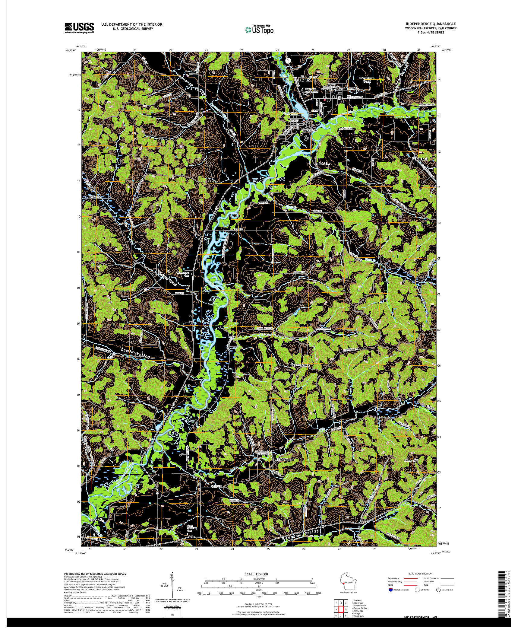 US TOPO 7.5-MINUTE MAP FOR INDEPENDENCE, WI