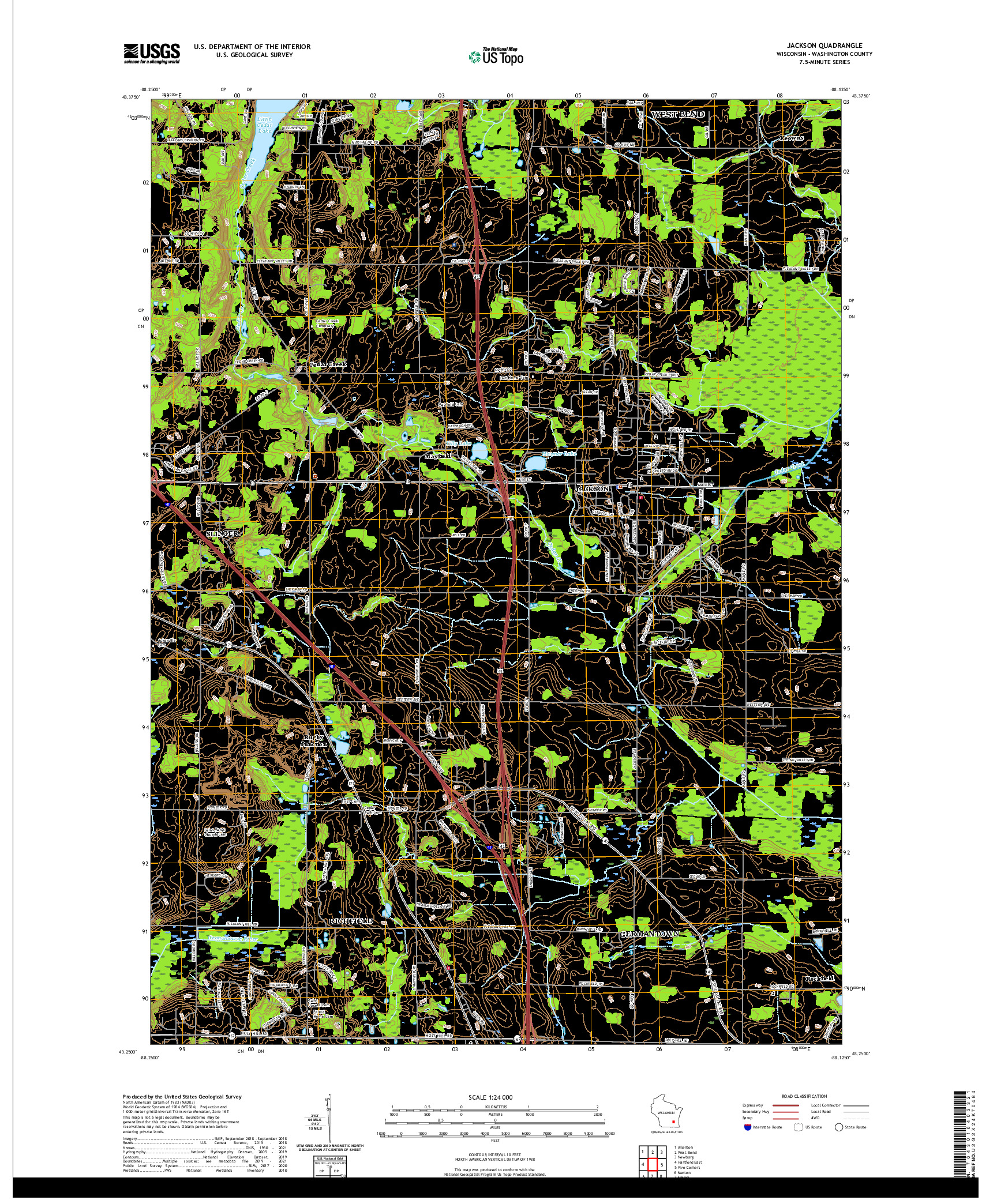 US TOPO 7.5-MINUTE MAP FOR JACKSON, WI