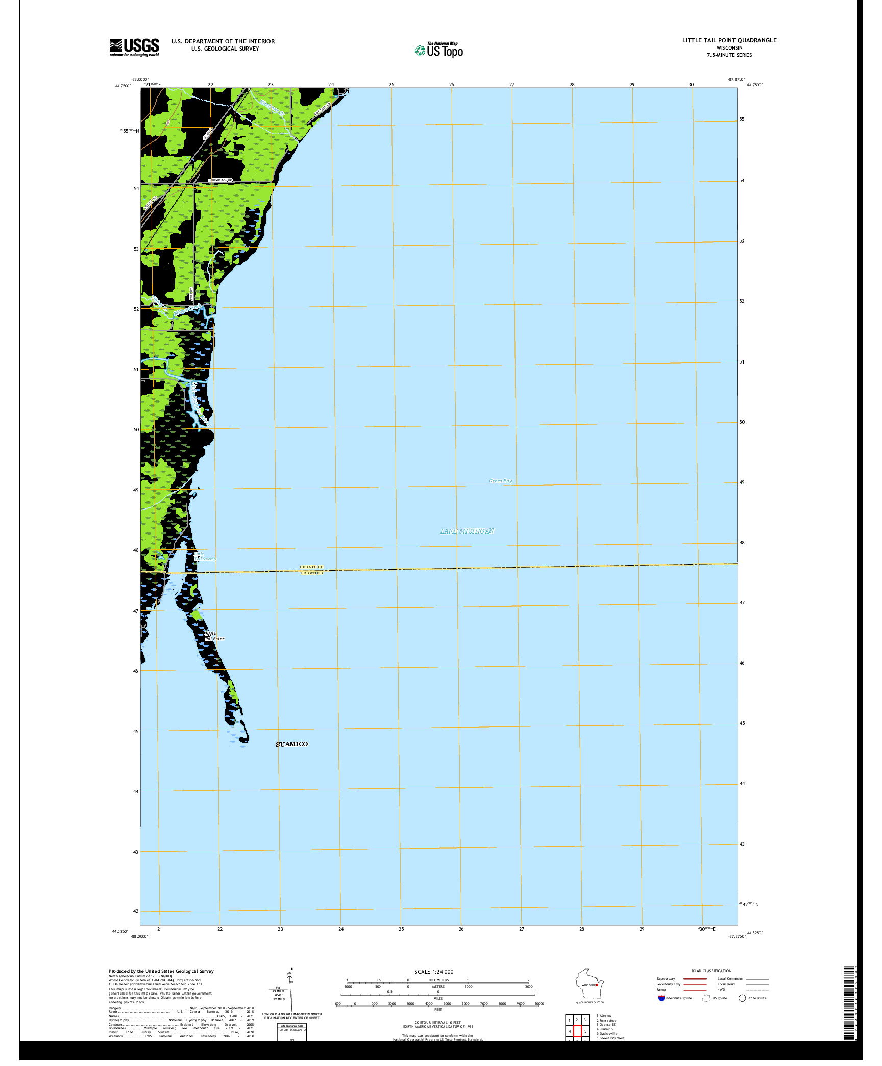 US TOPO 7.5-MINUTE MAP FOR LITTLE TAIL POINT, WI