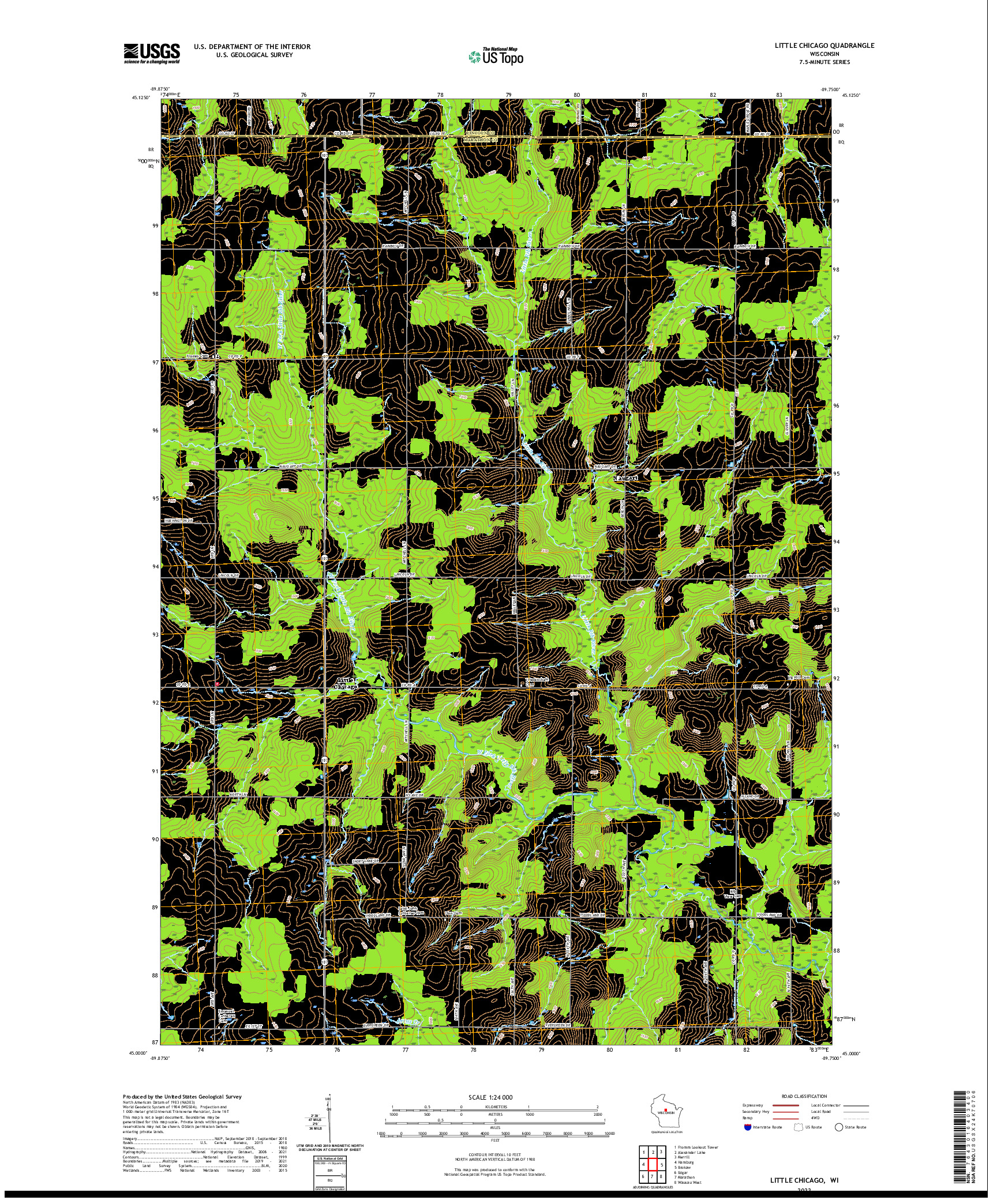 US TOPO 7.5-MINUTE MAP FOR LITTLE CHICAGO, WI