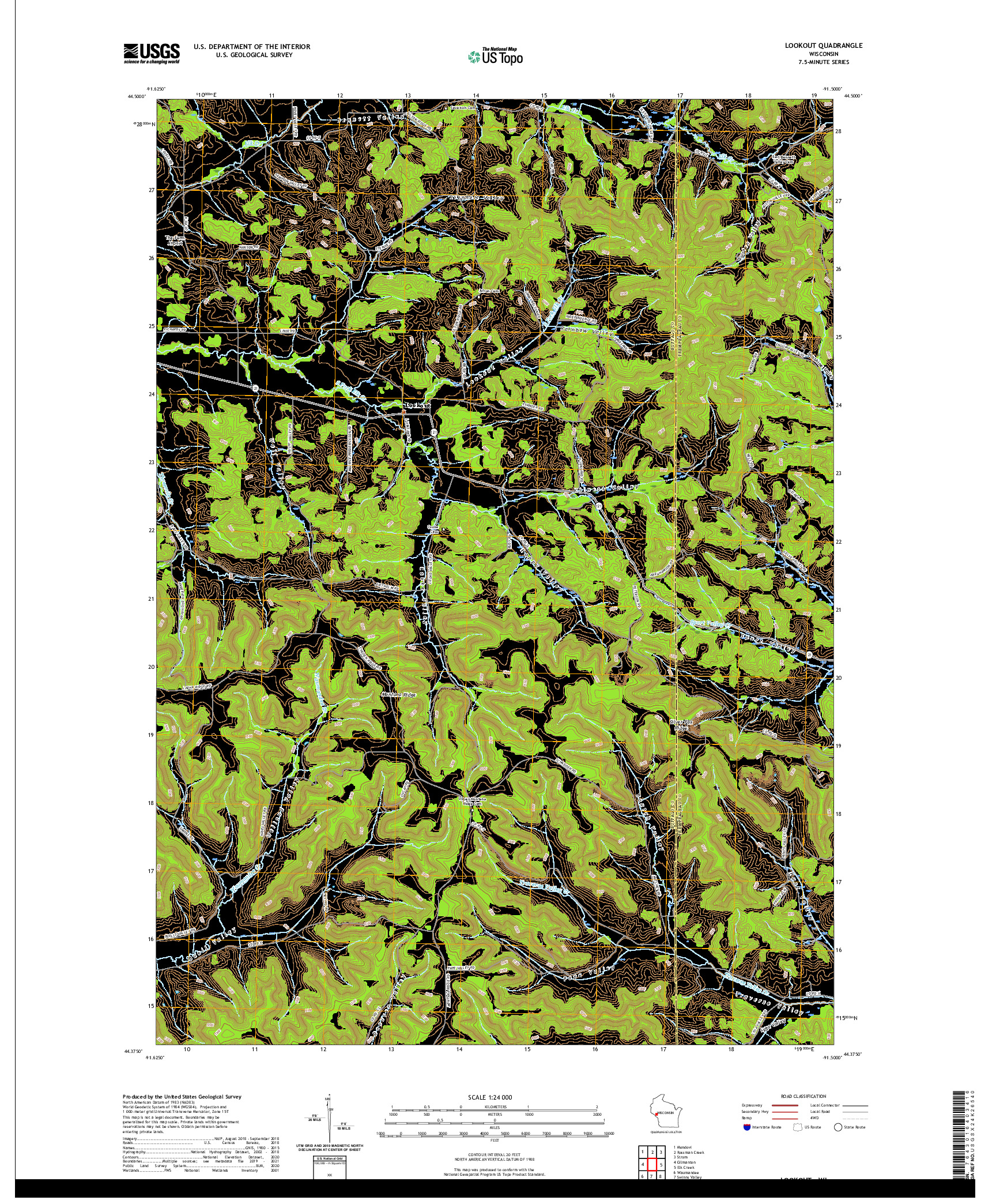 US TOPO 7.5-MINUTE MAP FOR LOOKOUT, WI