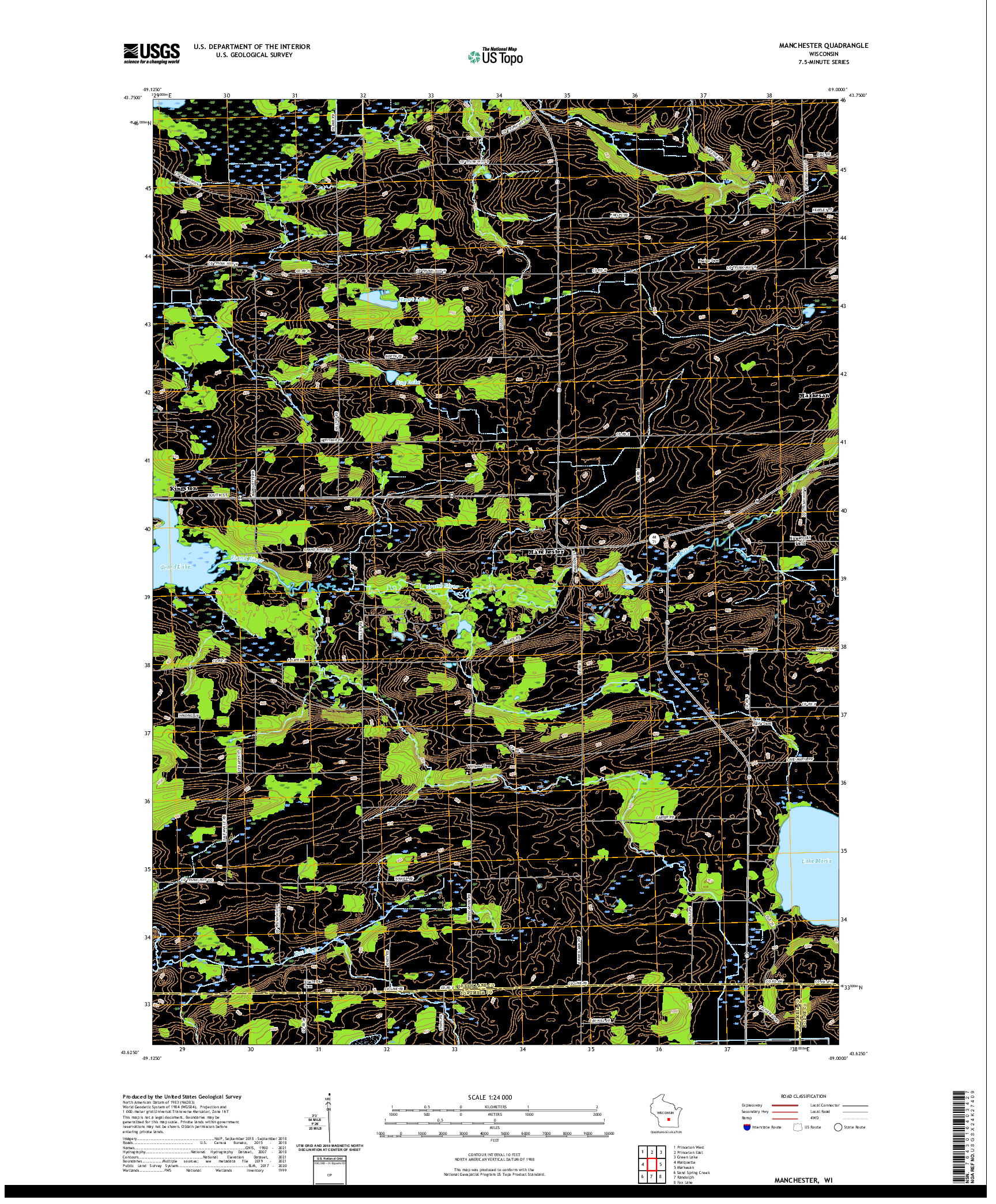 US TOPO 7.5-MINUTE MAP FOR MANCHESTER, WI