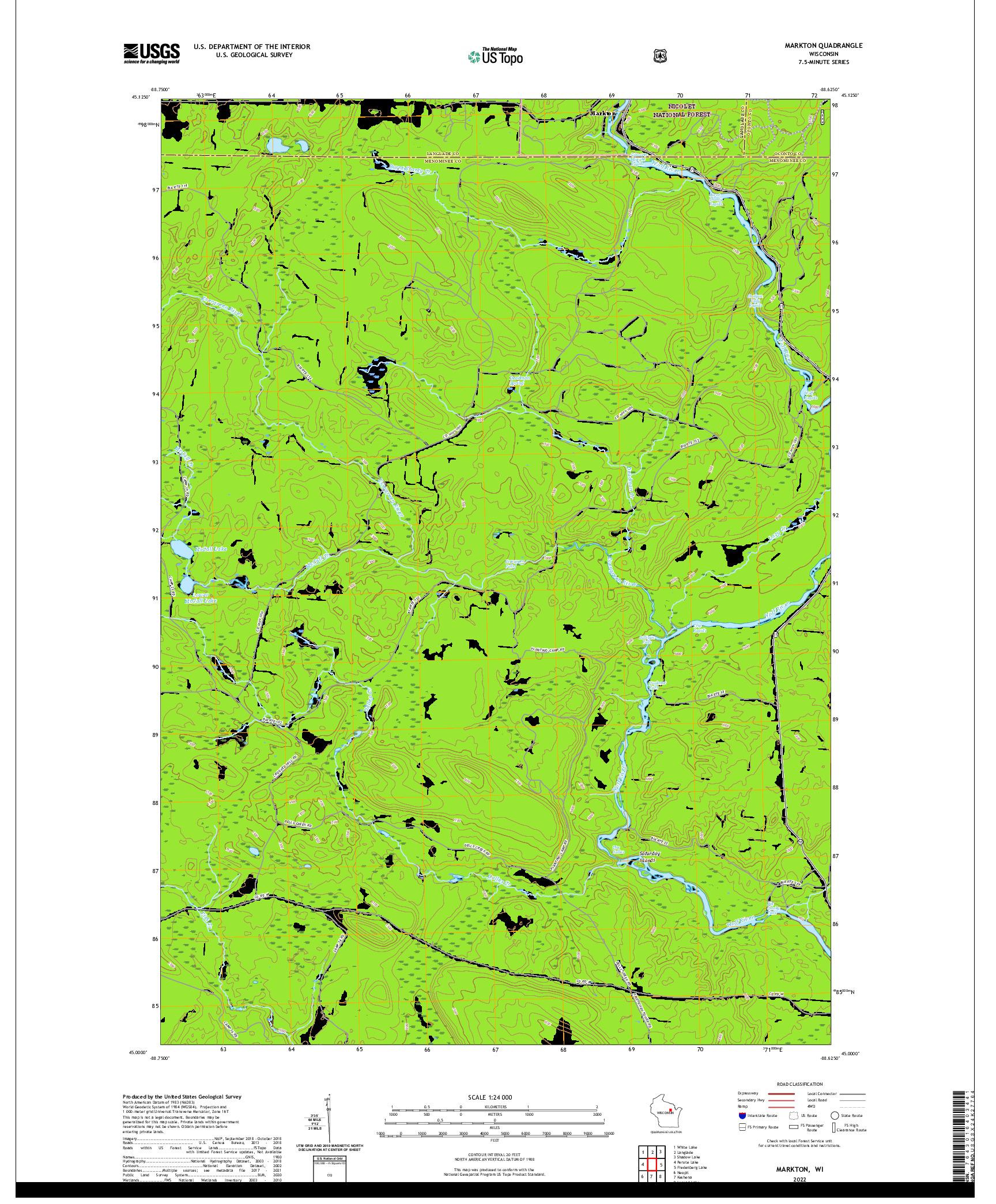 US TOPO 7.5-MINUTE MAP FOR MARKTON, WI