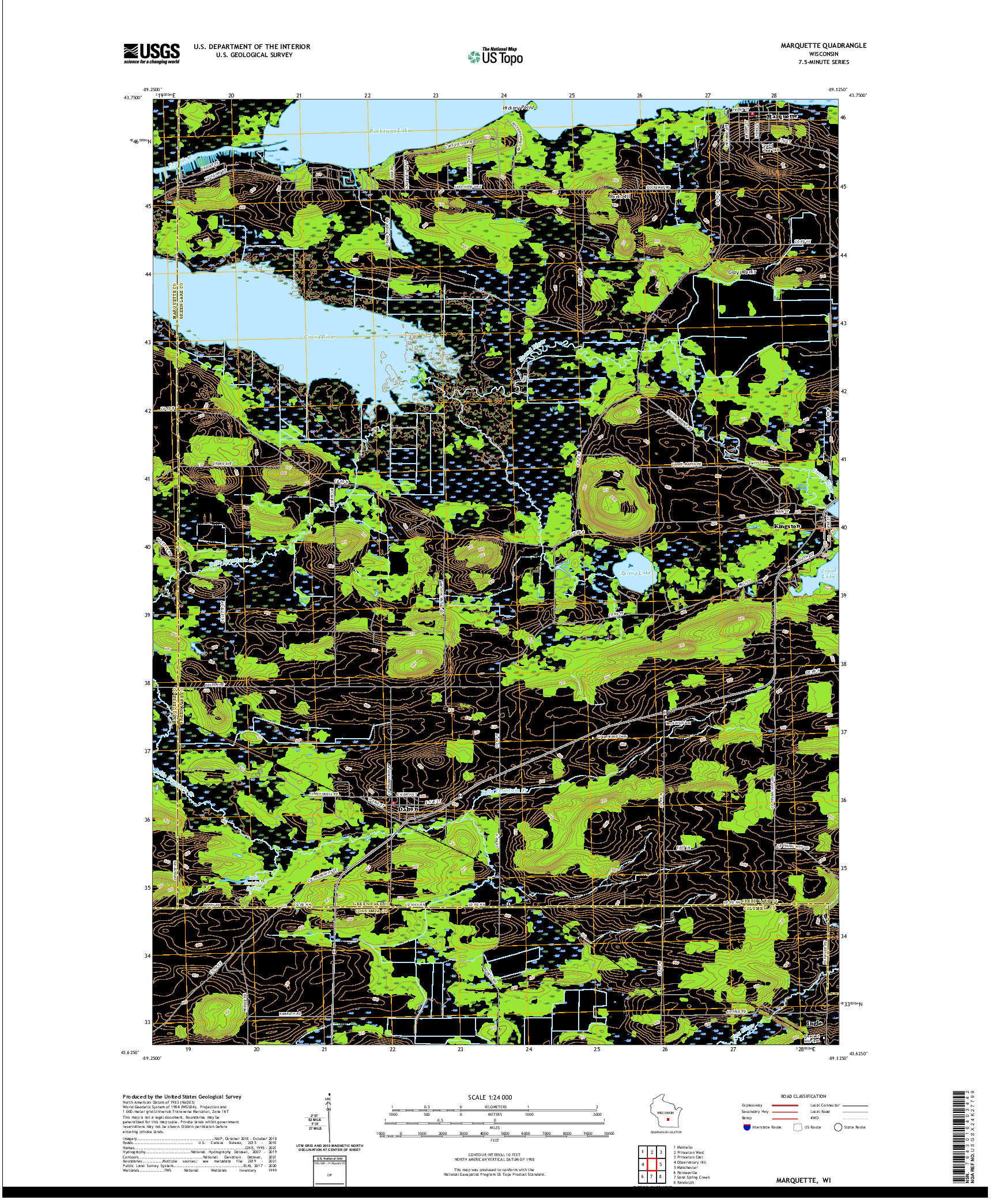 US TOPO 7.5-MINUTE MAP FOR MARQUETTE, WI