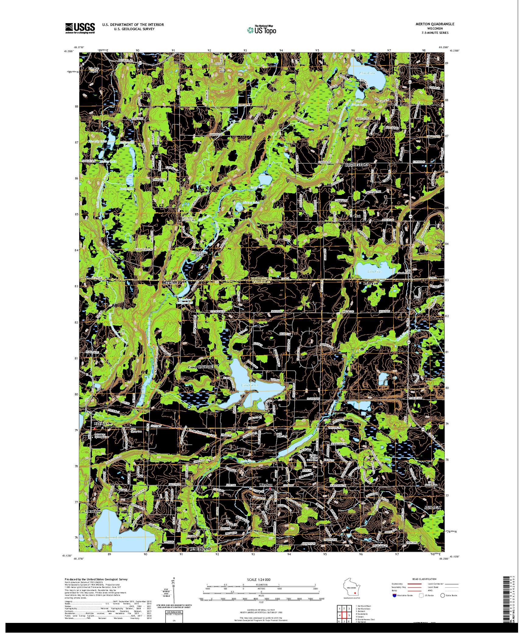 US TOPO 7.5-MINUTE MAP FOR MERTON, WI