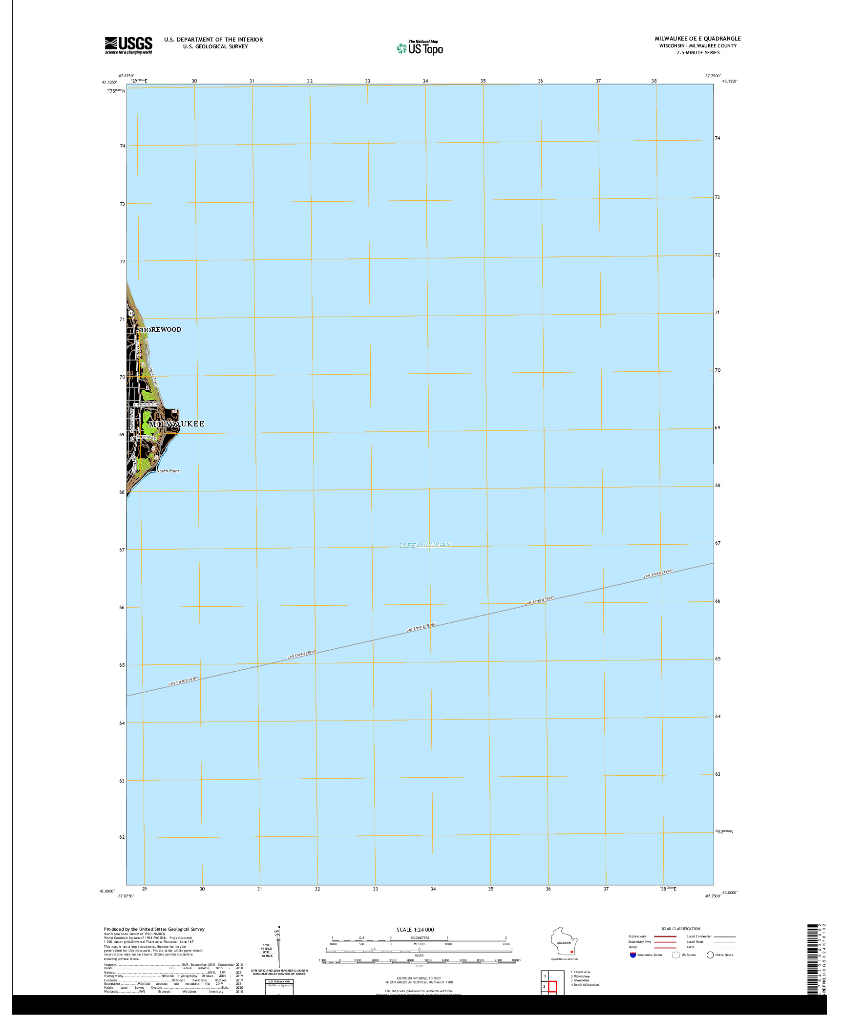 US TOPO 7.5-MINUTE MAP FOR MILWAUKEE OE E, WI