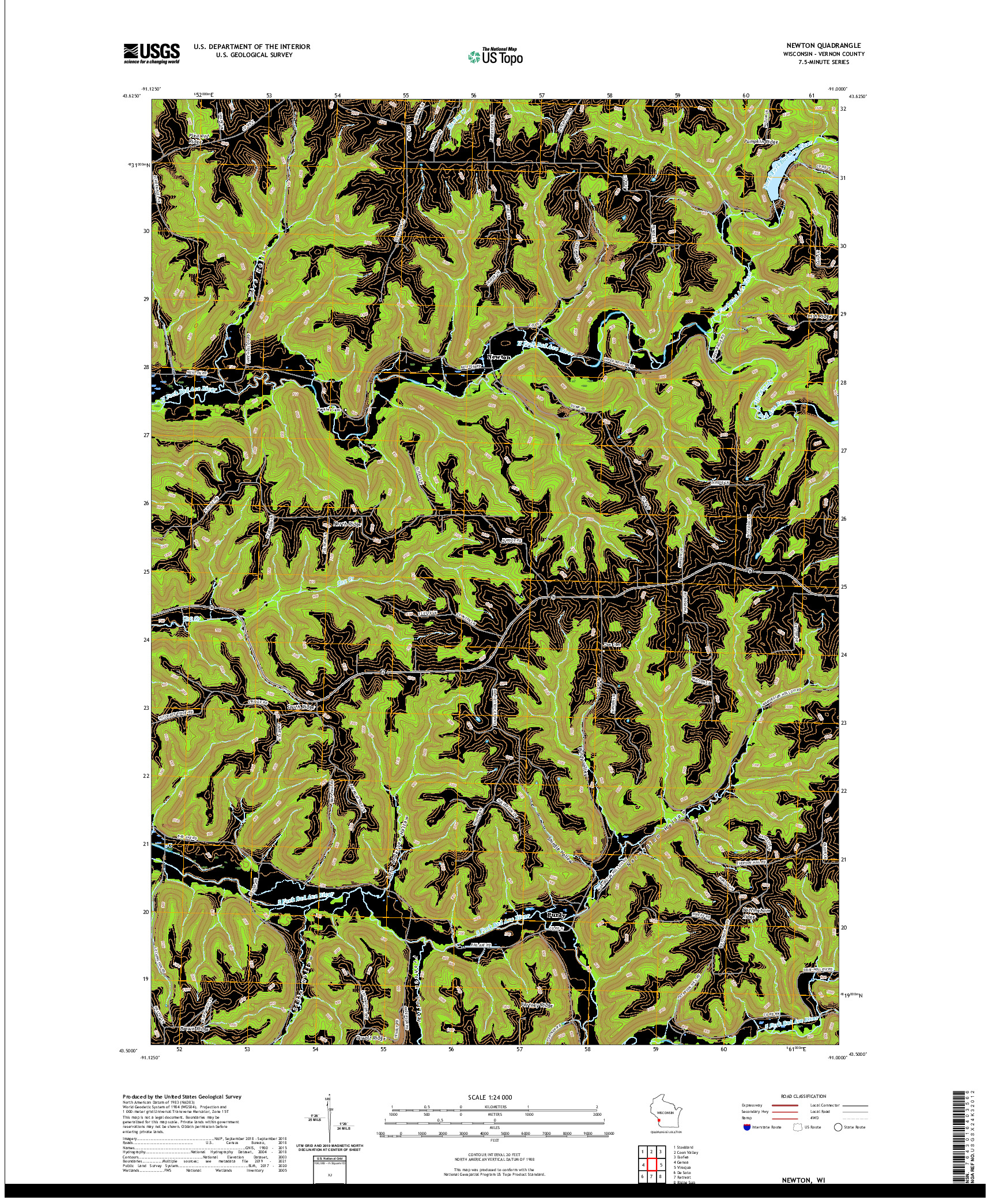 US TOPO 7.5-MINUTE MAP FOR NEWTON, WI