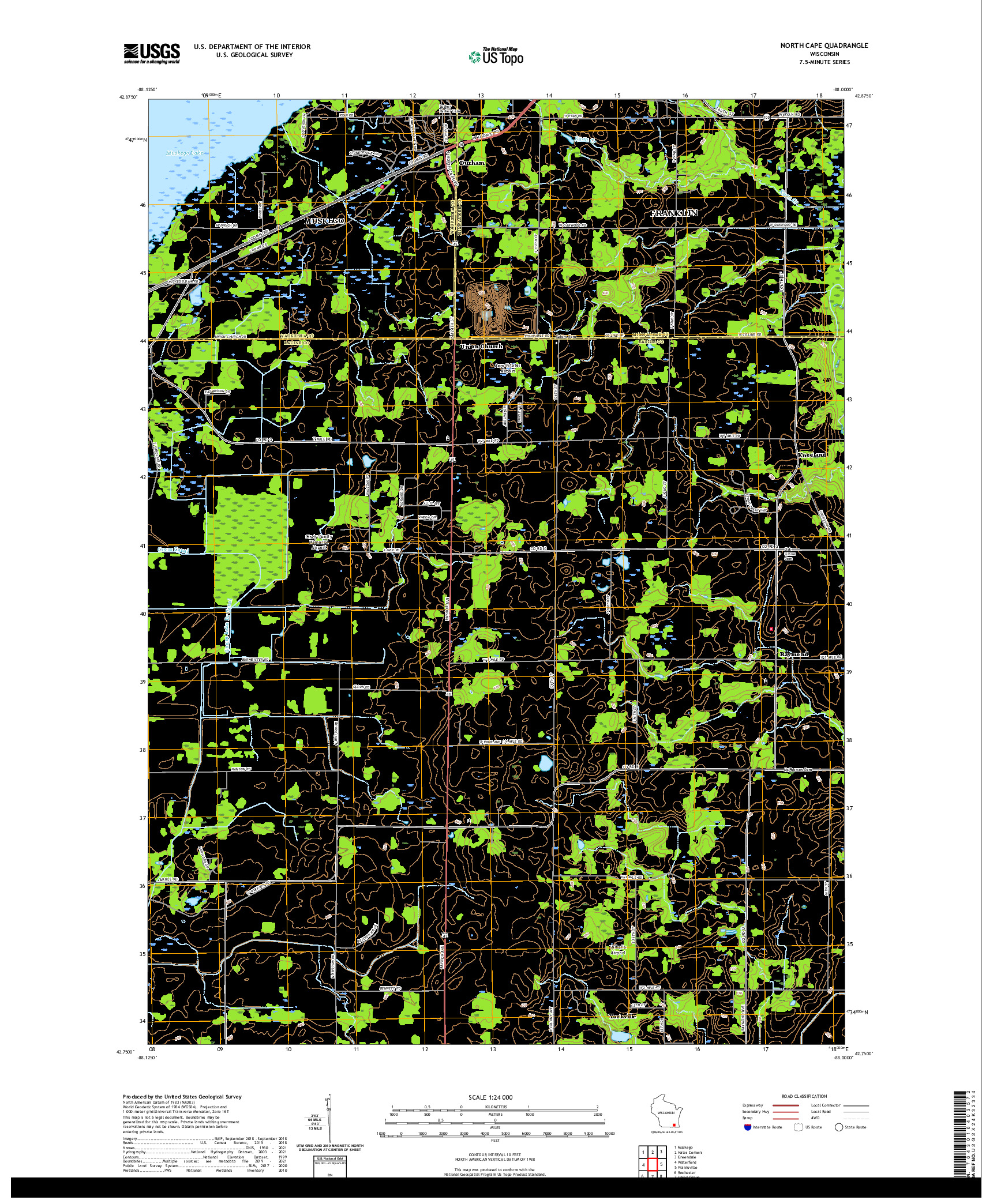 US TOPO 7.5-MINUTE MAP FOR NORTH CAPE, WI