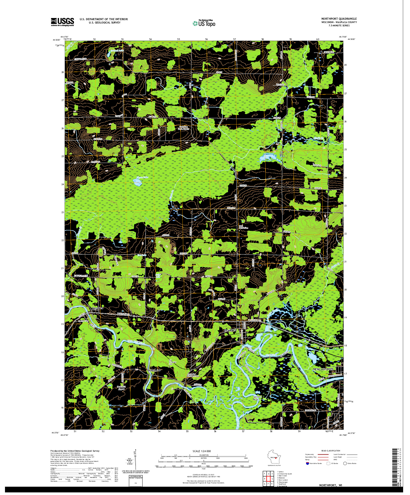 US TOPO 7.5-MINUTE MAP FOR NORTHPORT, WI