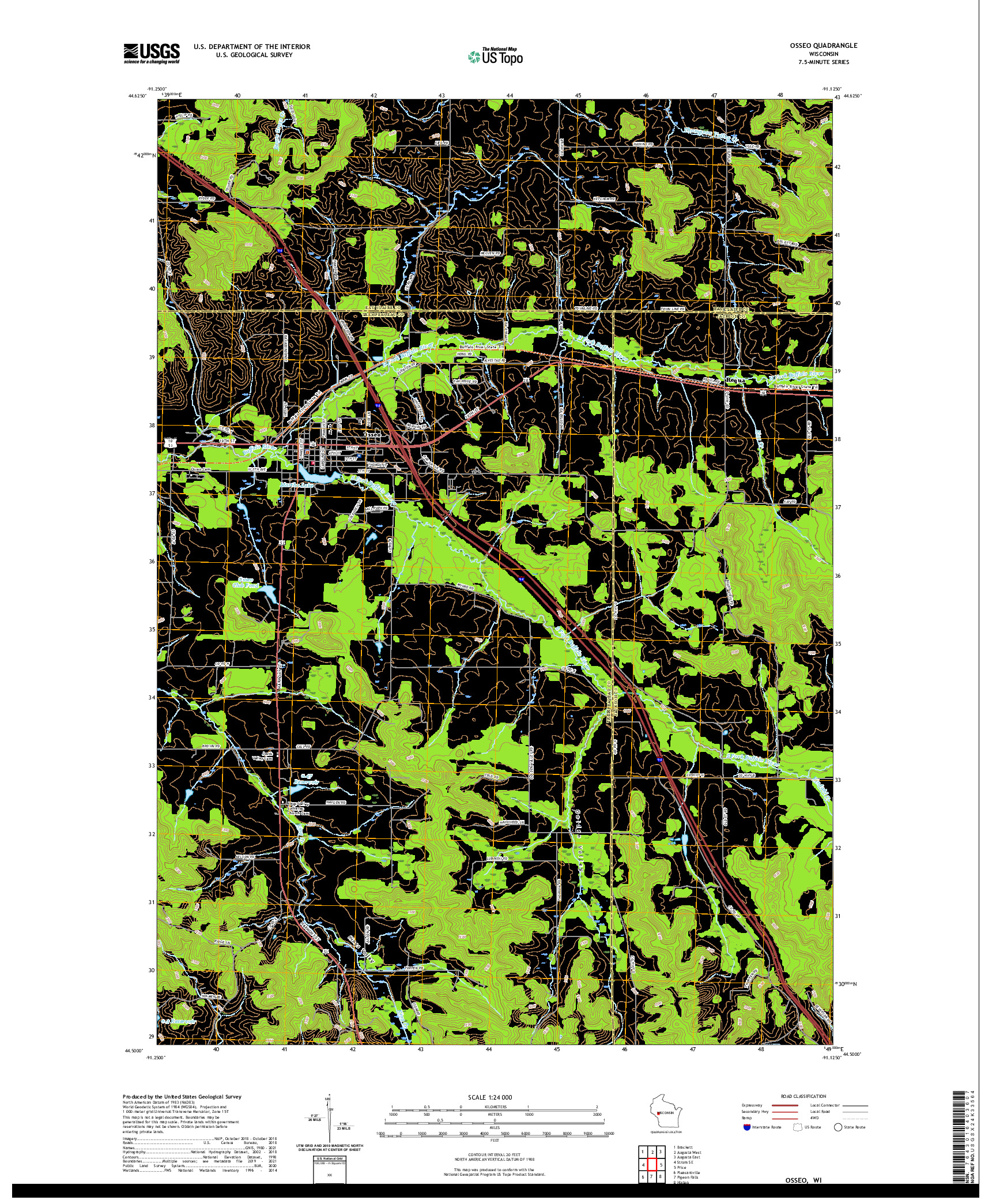 US TOPO 7.5-MINUTE MAP FOR OSSEO, WI