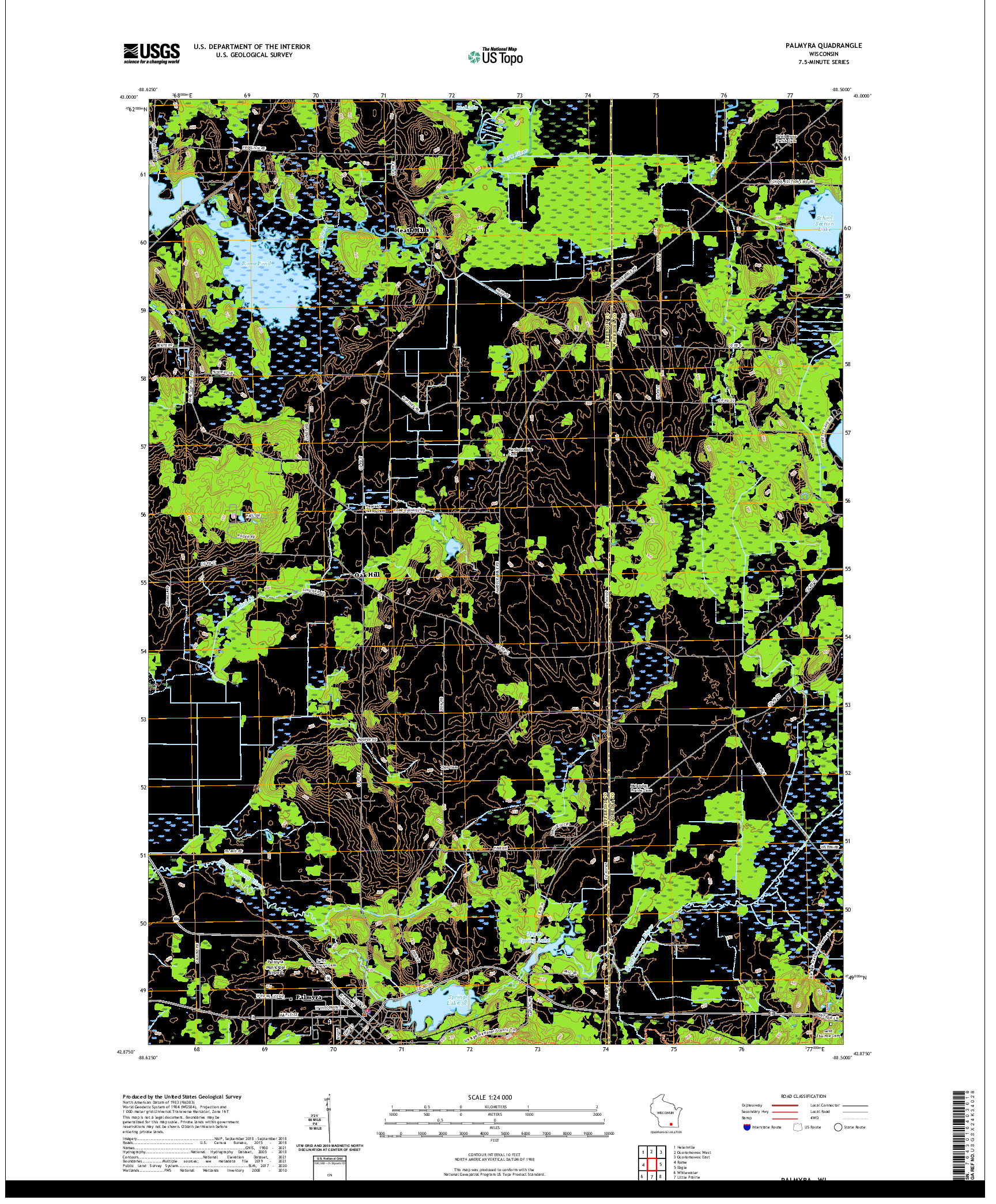 US TOPO 7.5-MINUTE MAP FOR PALMYRA, WI