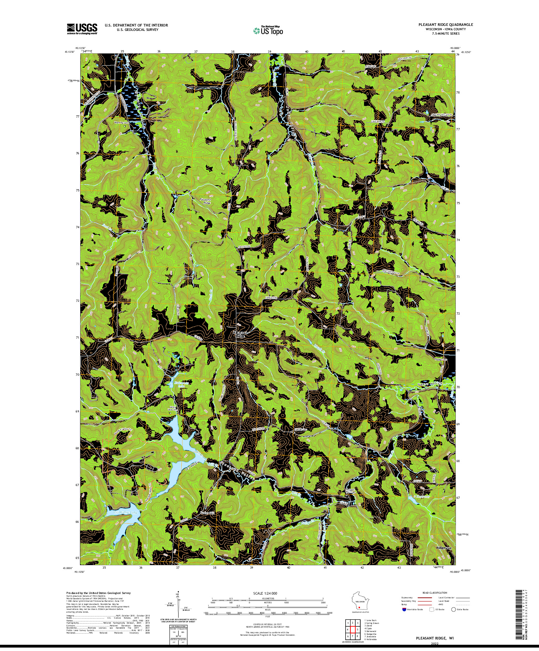 US TOPO 7.5-MINUTE MAP FOR PLEASANT RIDGE, WI