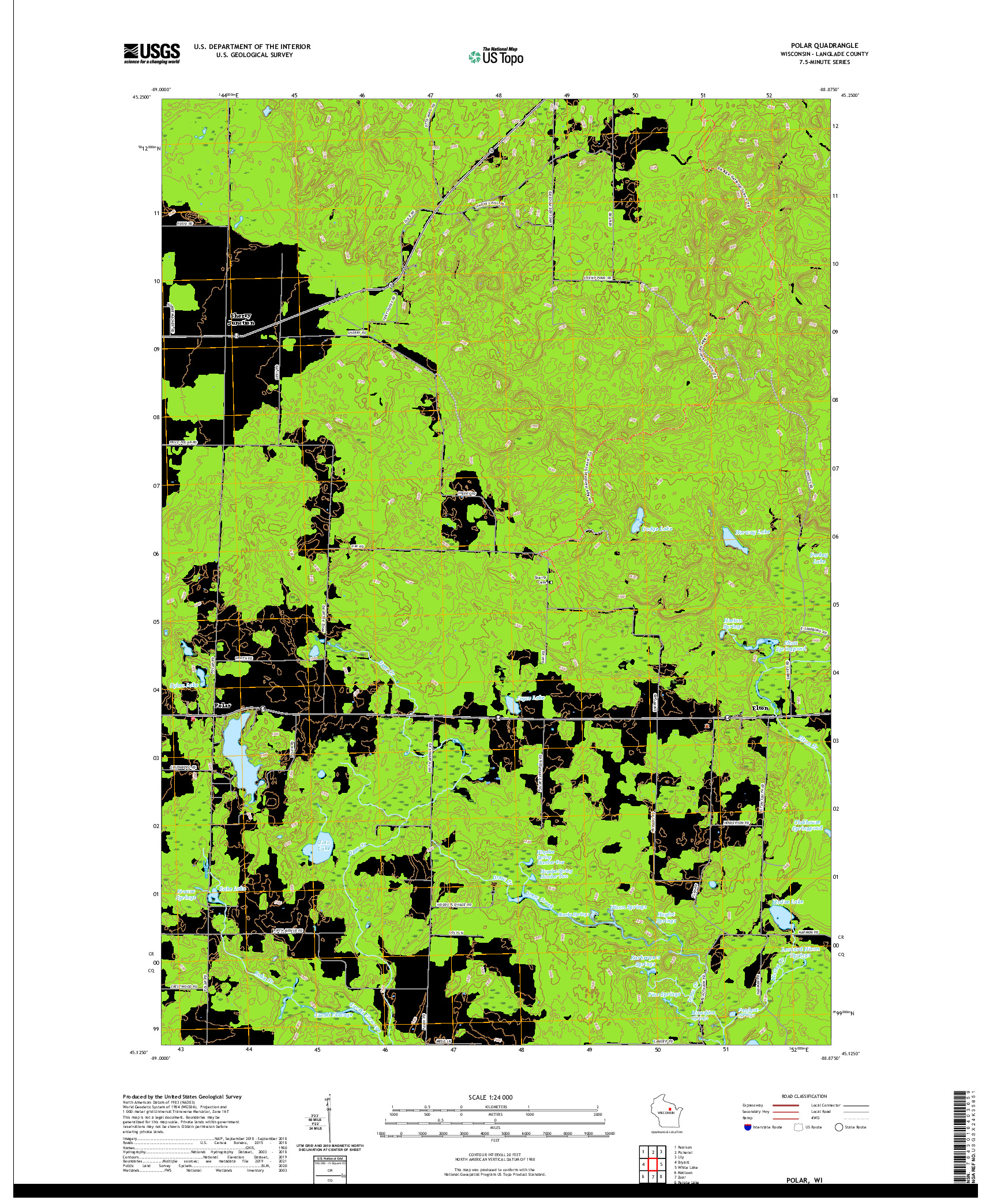 US TOPO 7.5-MINUTE MAP FOR POLAR, WI