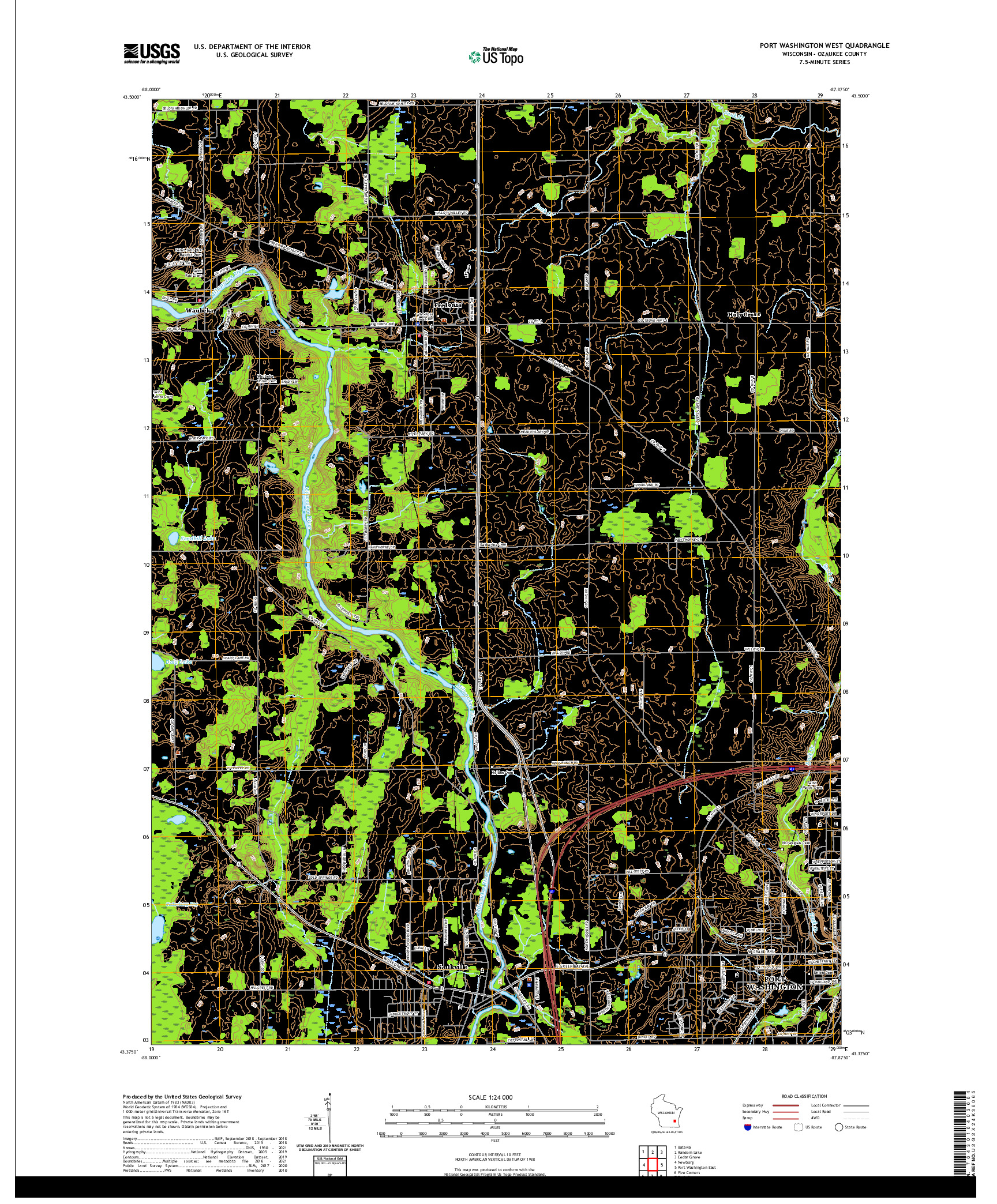 US TOPO 7.5-MINUTE MAP FOR PORT WASHINGTON WEST, WI