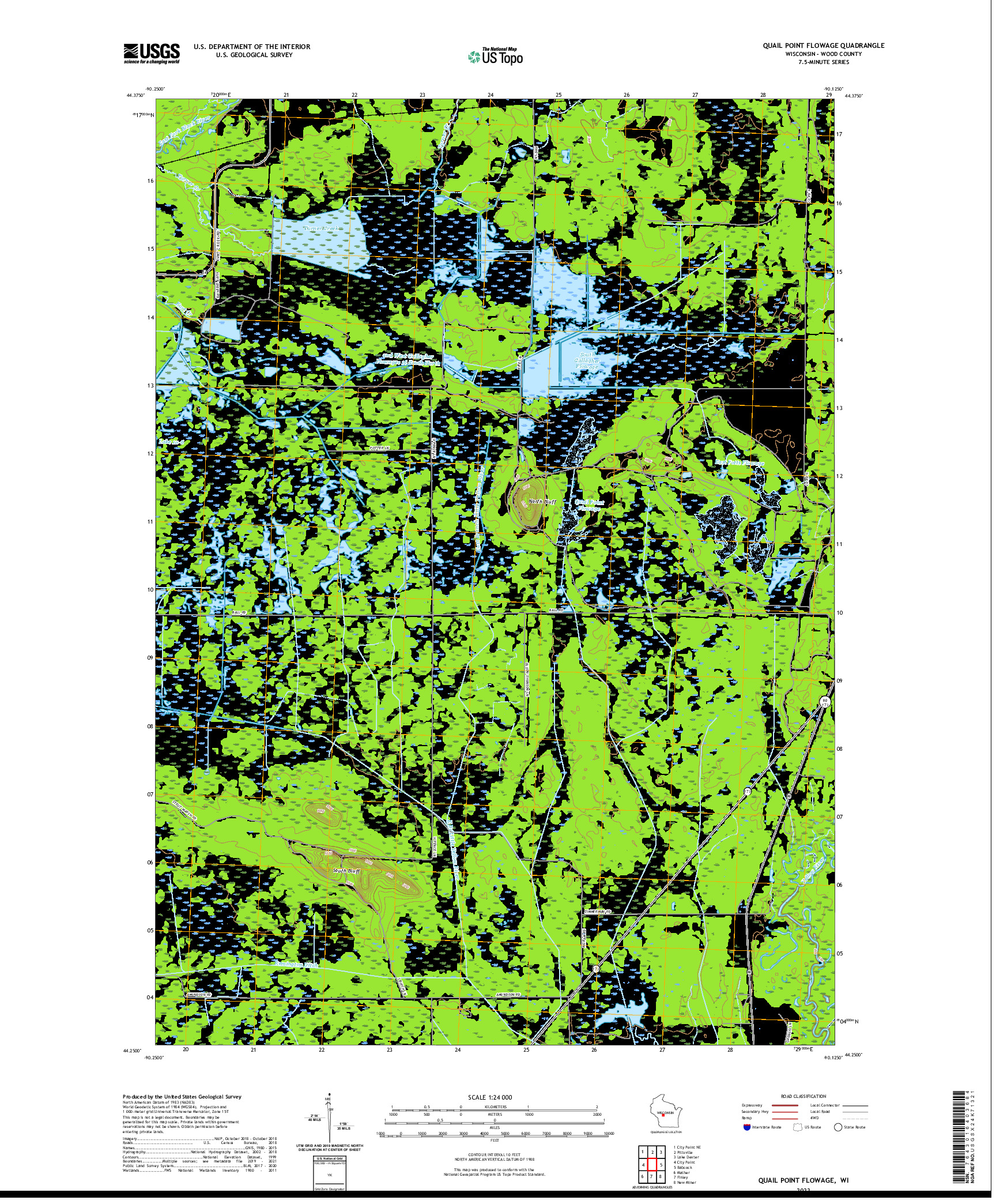 US TOPO 7.5-MINUTE MAP FOR QUAIL POINT FLOWAGE, WI