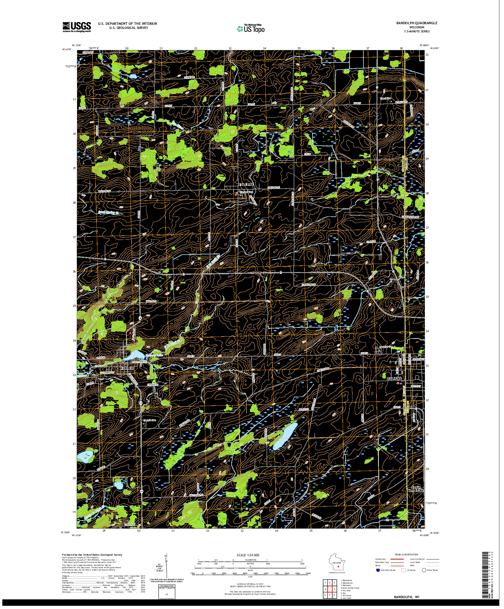 US TOPO 7.5-MINUTE MAP FOR RANDOLPH, WI