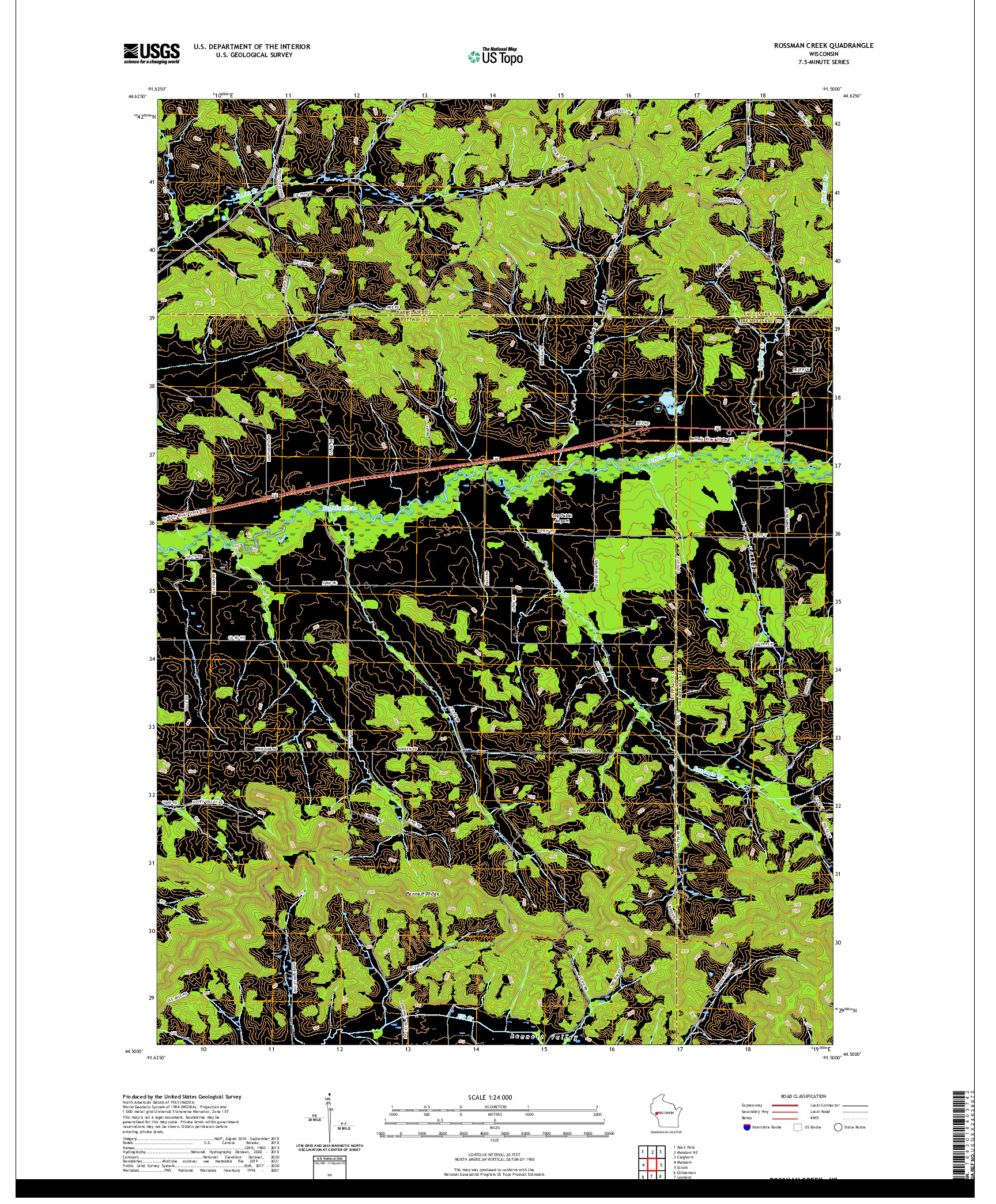 US TOPO 7.5-MINUTE MAP FOR ROSSMAN CREEK, WI