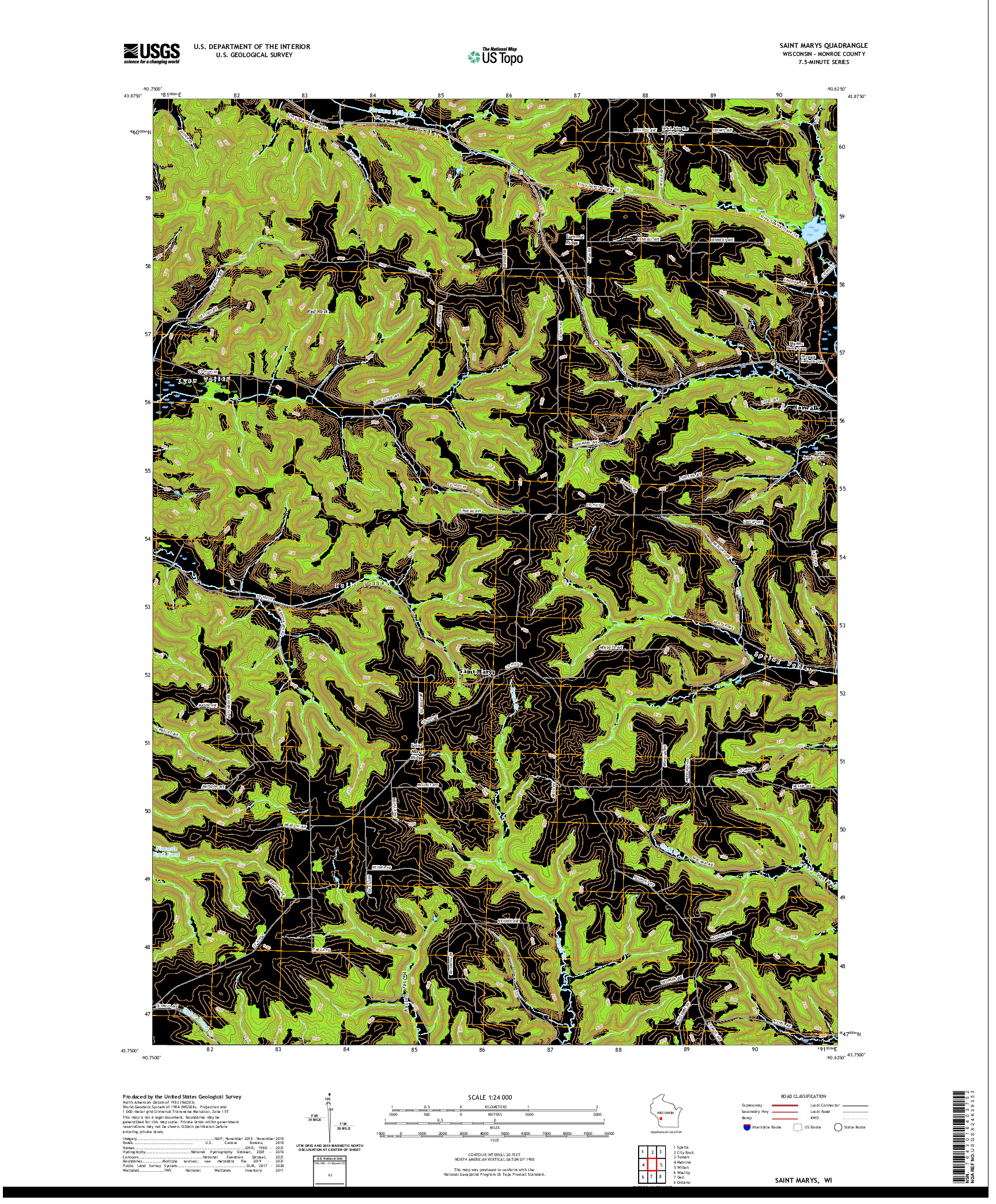 US TOPO 7.5-MINUTE MAP FOR SAINT MARYS, WI