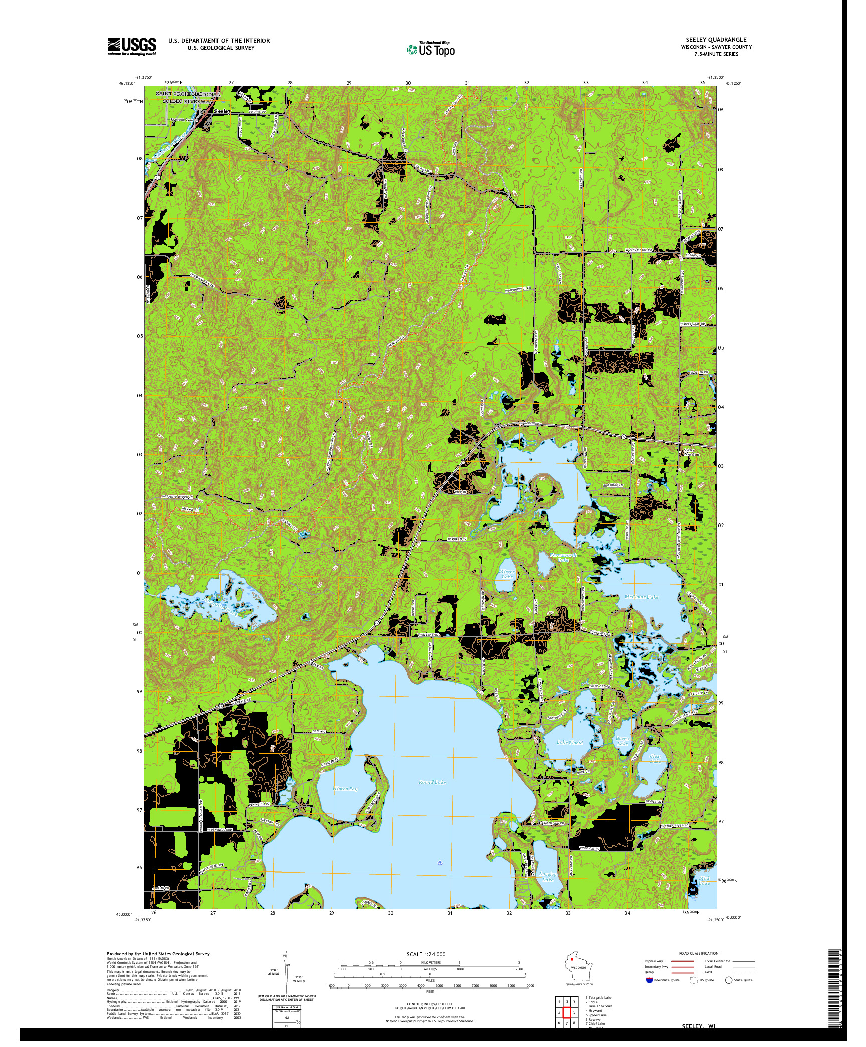 US TOPO 7.5-MINUTE MAP FOR SEELEY, WI