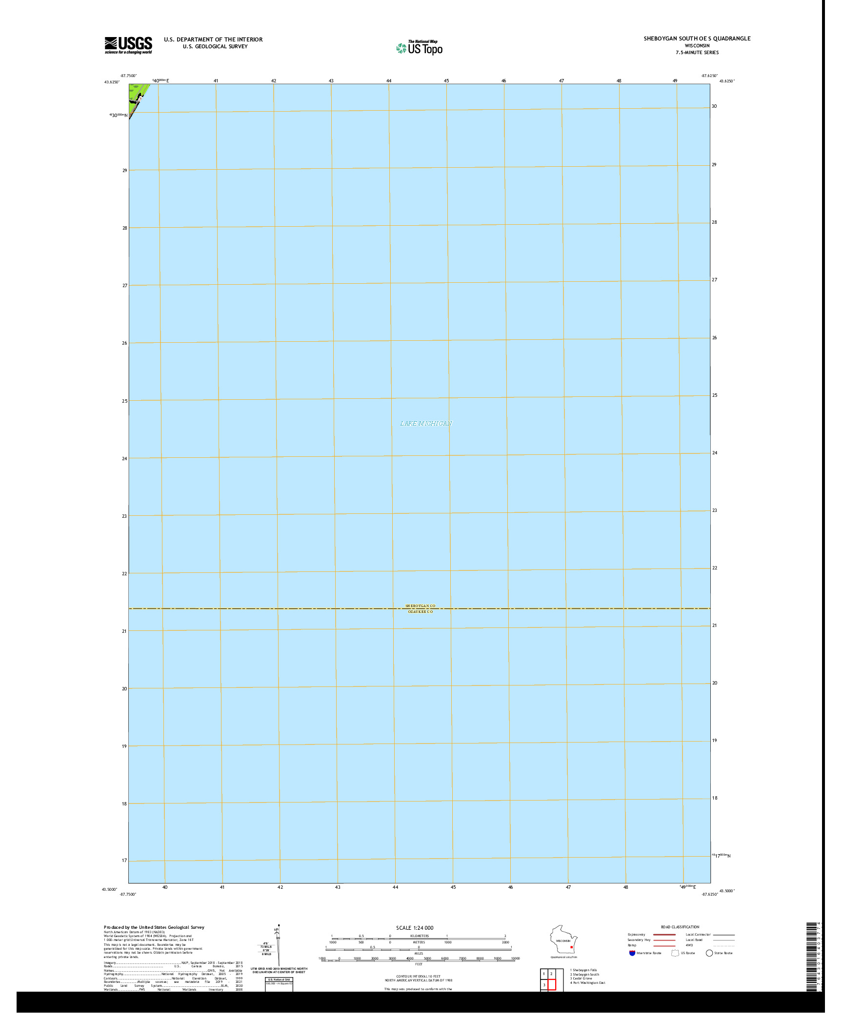 US TOPO 7.5-MINUTE MAP FOR SHEBOYGAN SOUTH OE S, WI