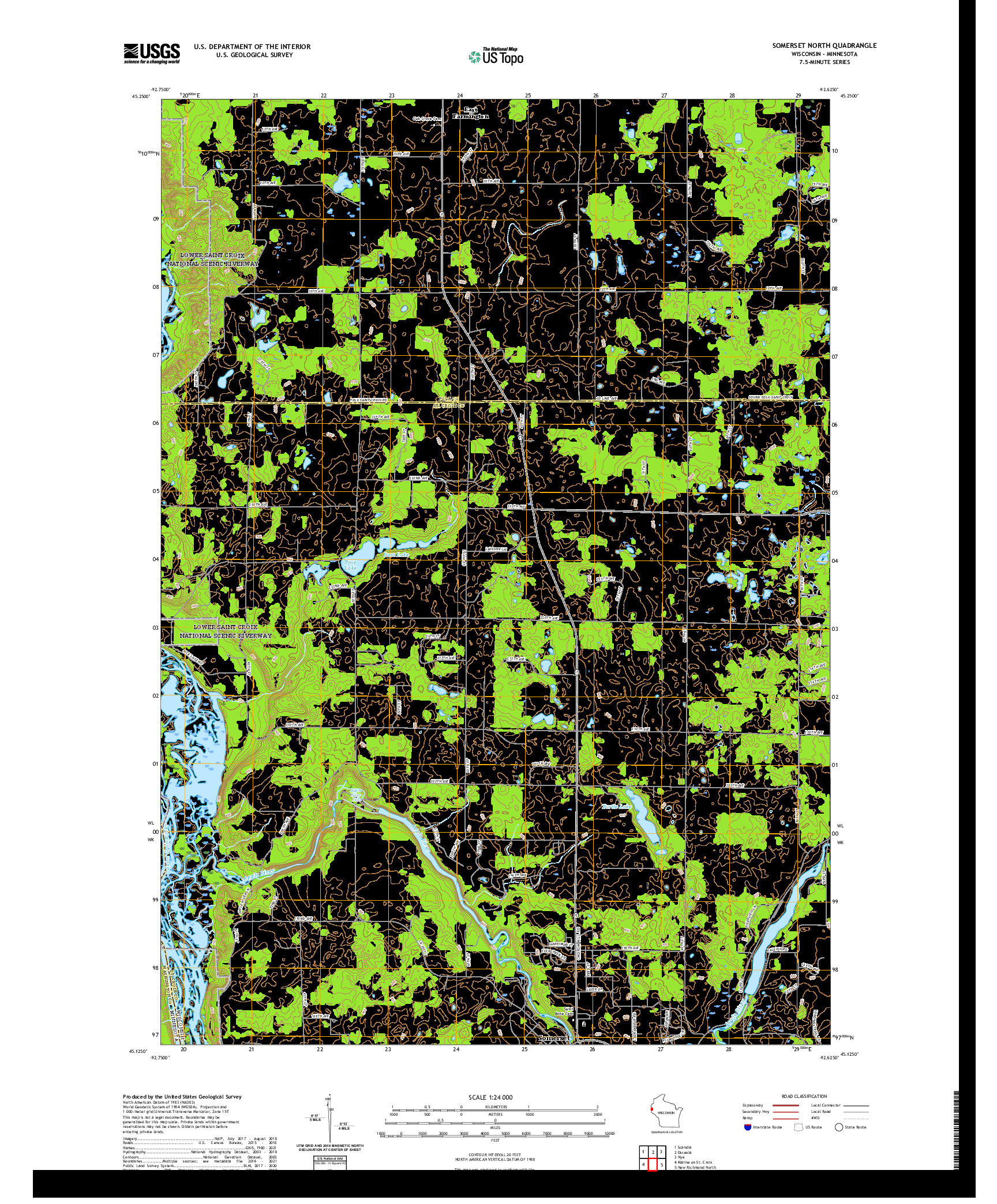 US TOPO 7.5-MINUTE MAP FOR SOMERSET NORTH, WI,MN