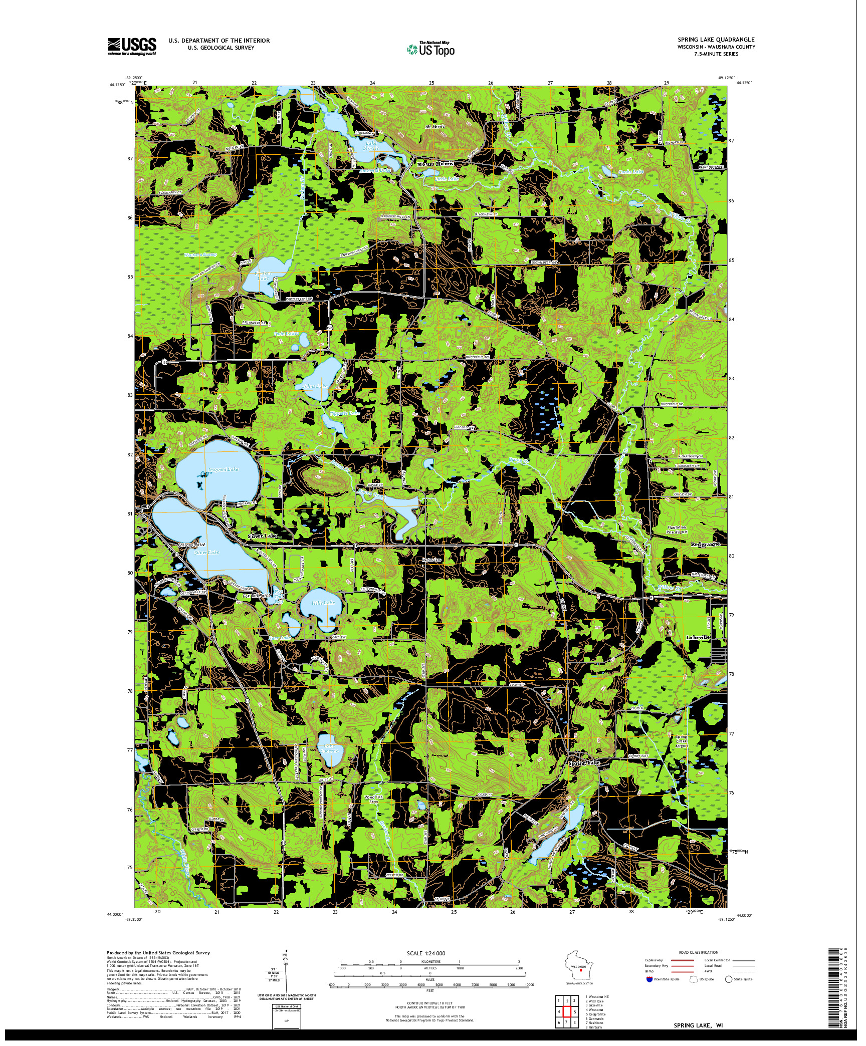 US TOPO 7.5-MINUTE MAP FOR SPRING LAKE, WI