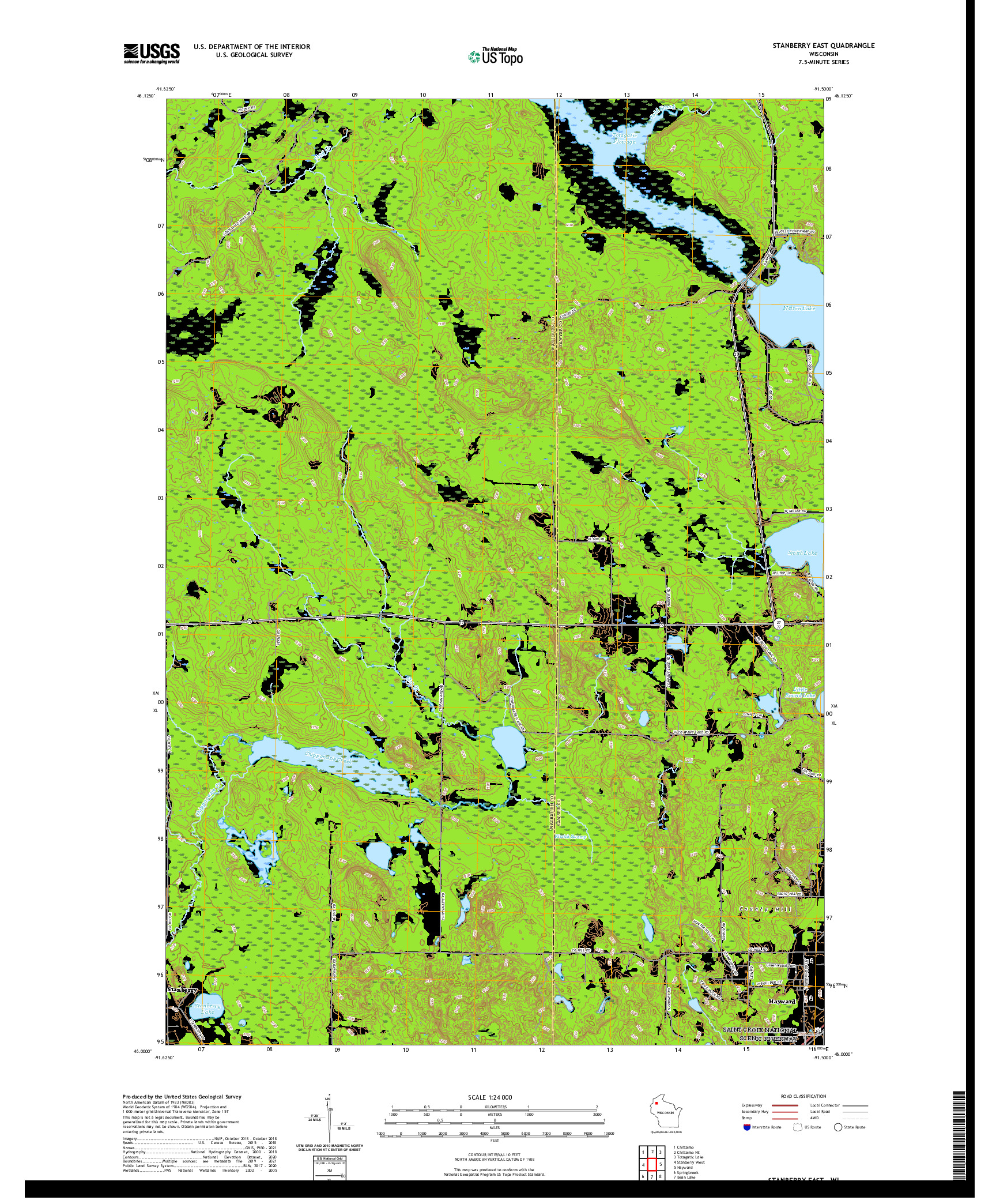 US TOPO 7.5-MINUTE MAP FOR STANBERRY EAST, WI