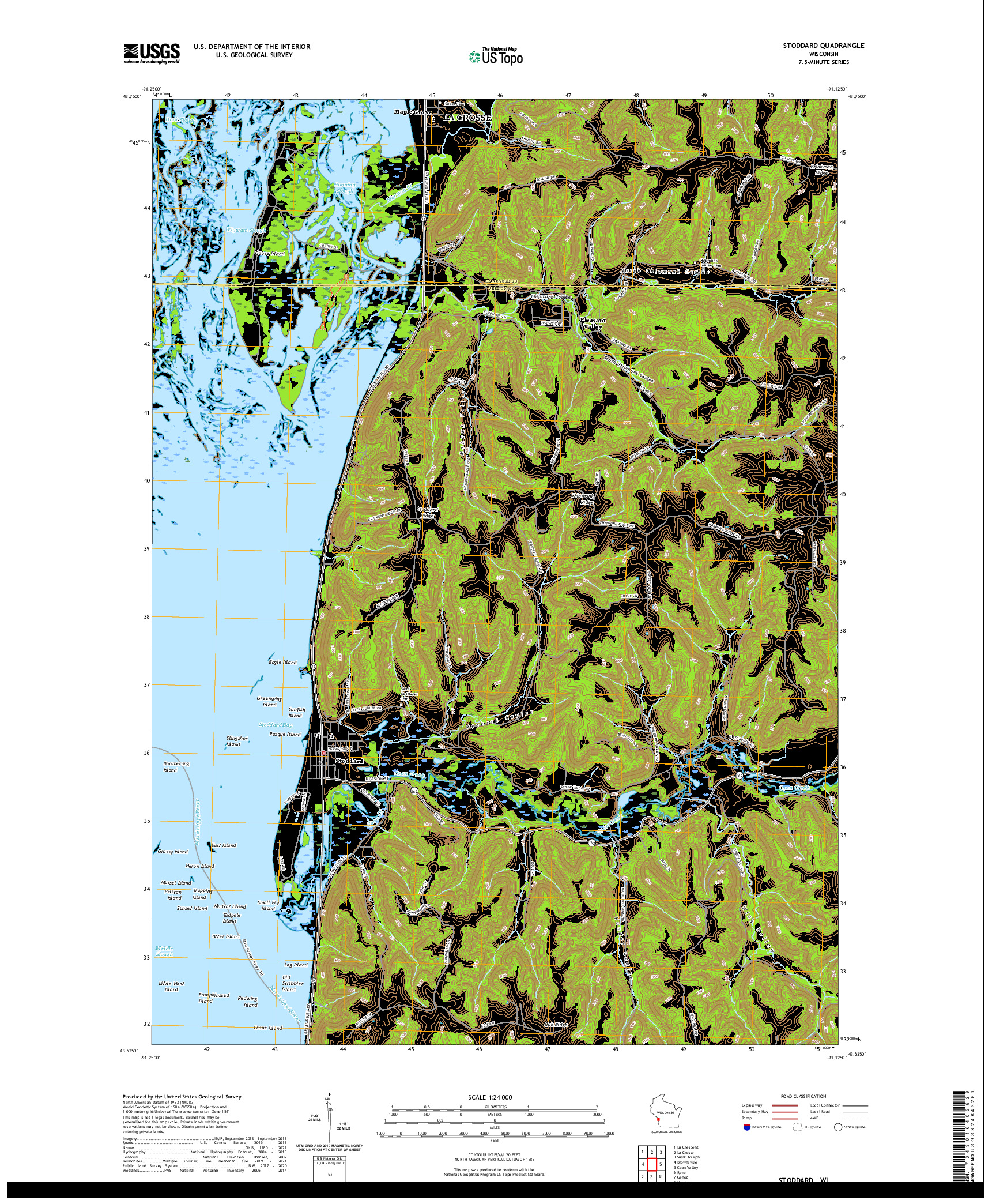 US TOPO 7.5-MINUTE MAP FOR STODDARD, WI