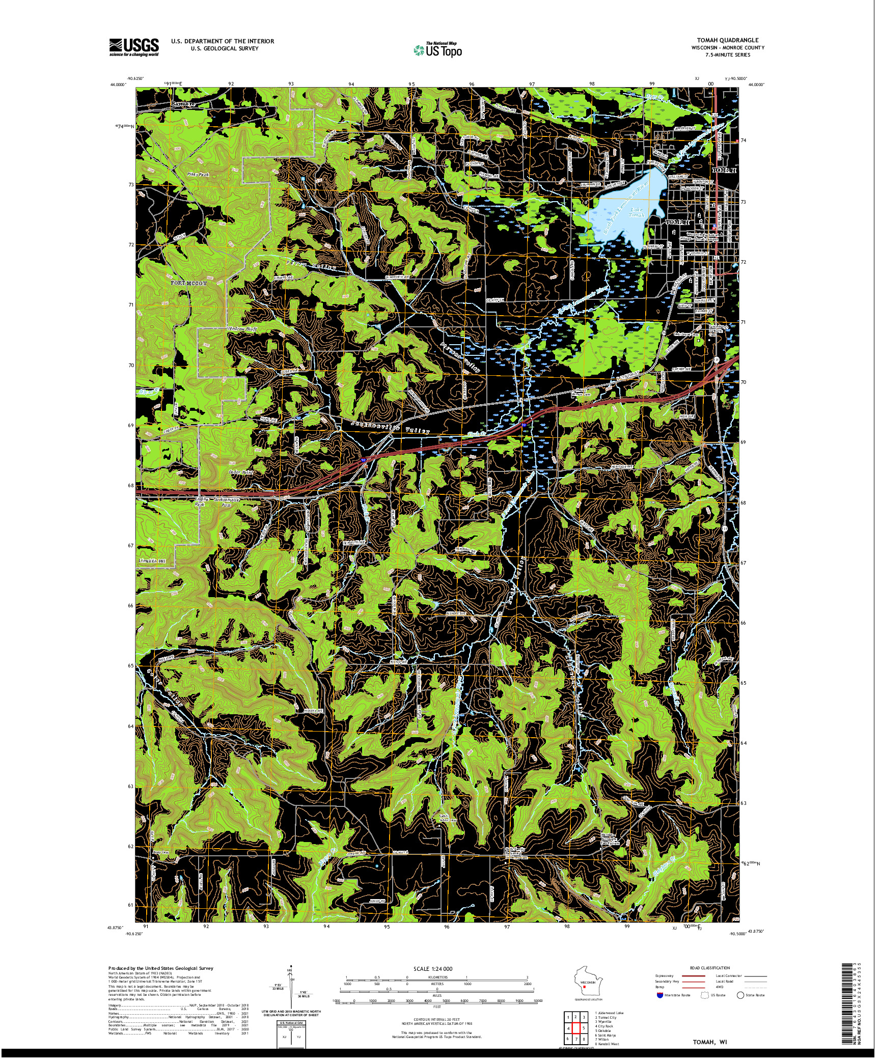 US TOPO 7.5-MINUTE MAP FOR TOMAH, WI