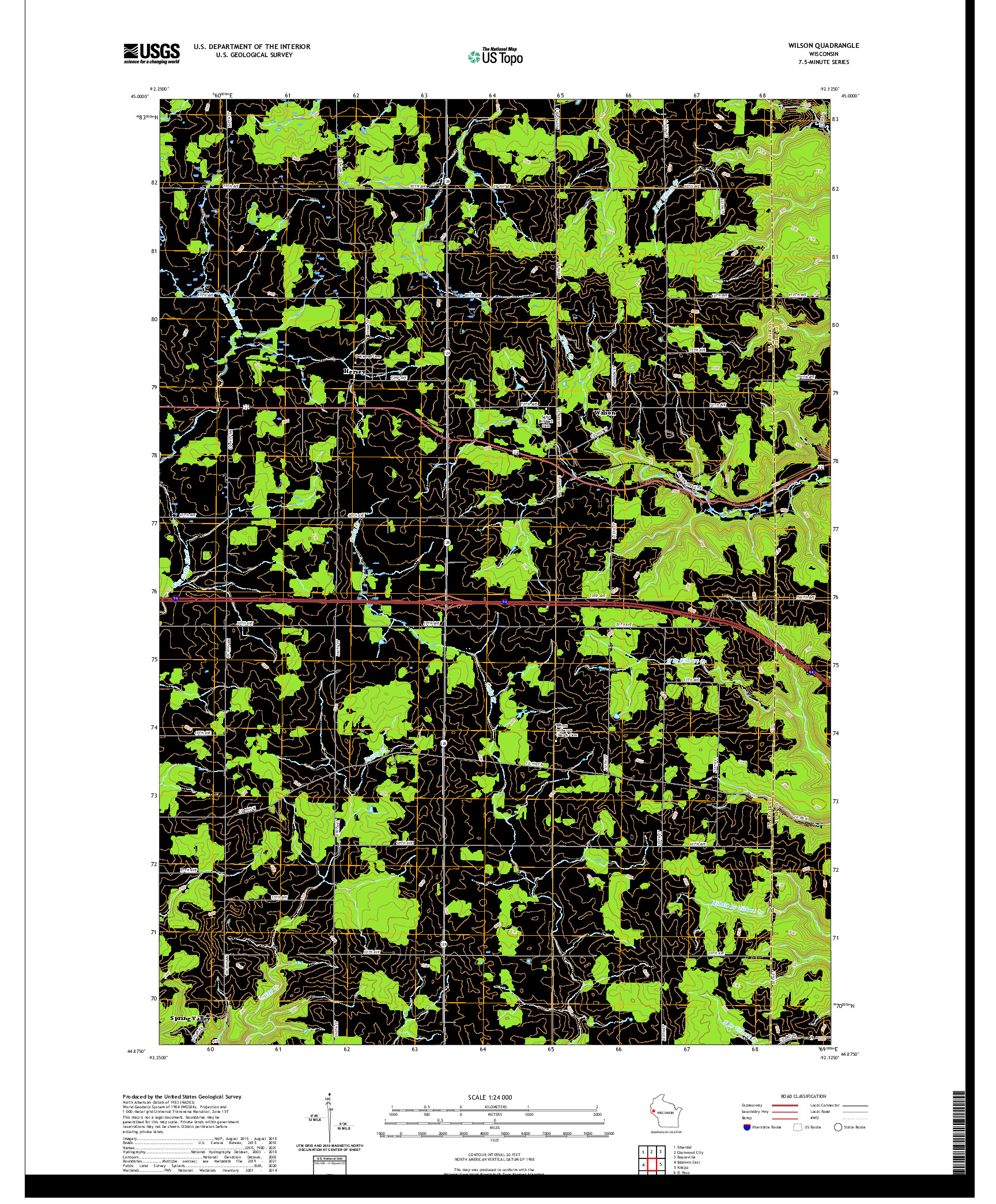 US TOPO 7.5-MINUTE MAP FOR WILSON, WI