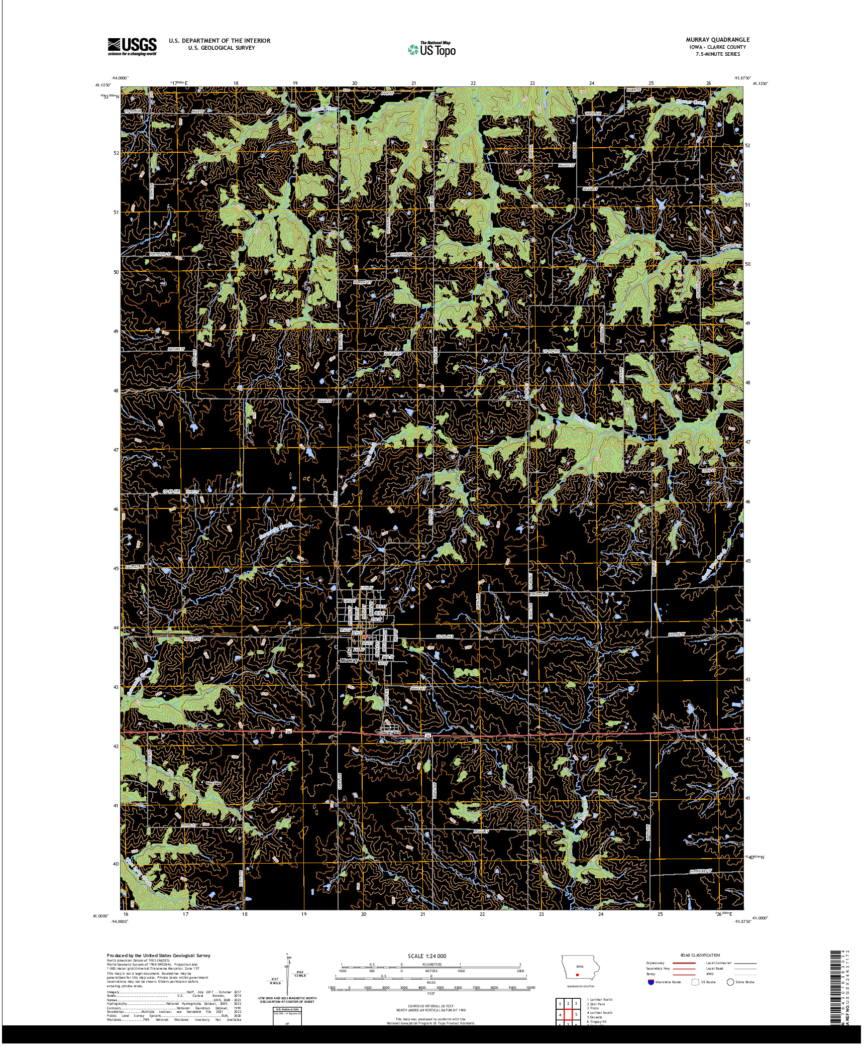 US TOPO 7.5-MINUTE MAP FOR MURRAY, IA